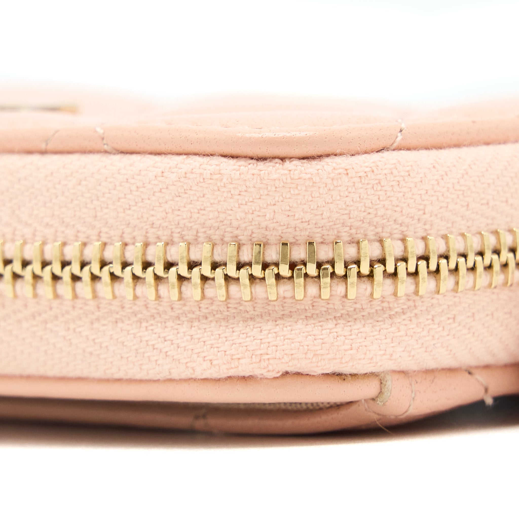 CHANEL ZIP CARD HOLDER LAMBSKIN LIGHT PINK LGHW