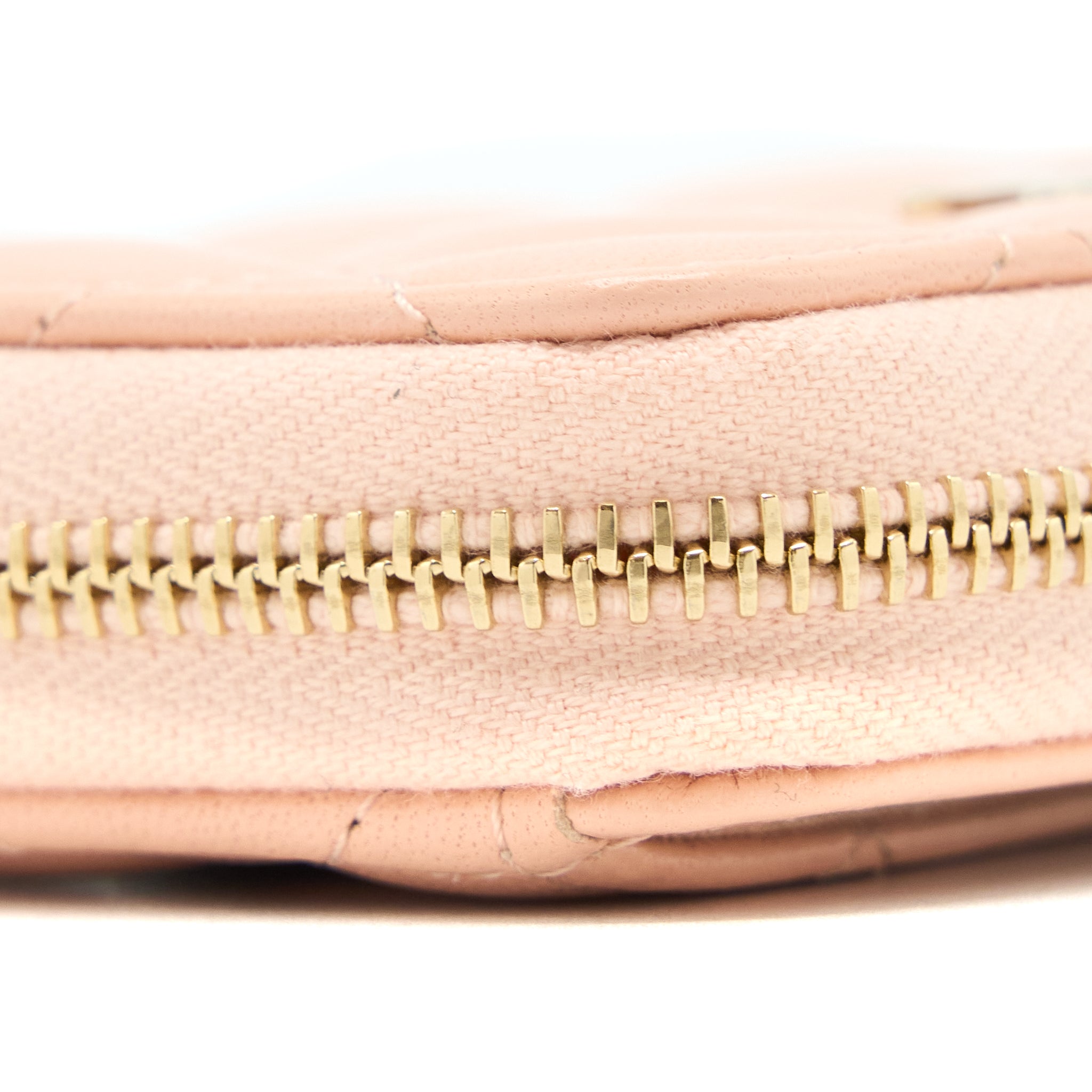 CHANEL ZIP CARD HOLDER LAMBSKIN LIGHT PINK LGHW