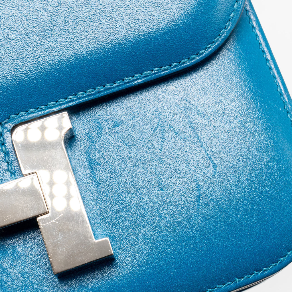 HERMES MINI CONSTANCE TADELAKT LEATHER BLUE IZMIR SHW
