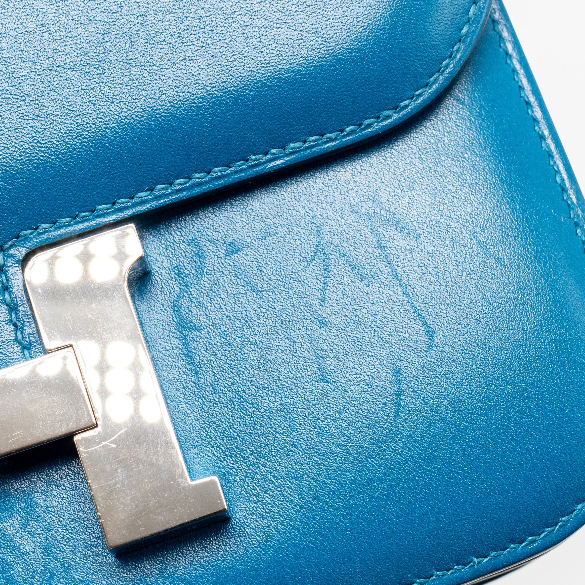 HERMES MINI CONSTANCE TADELAKT LEATHER BLUE IZMIR SHW