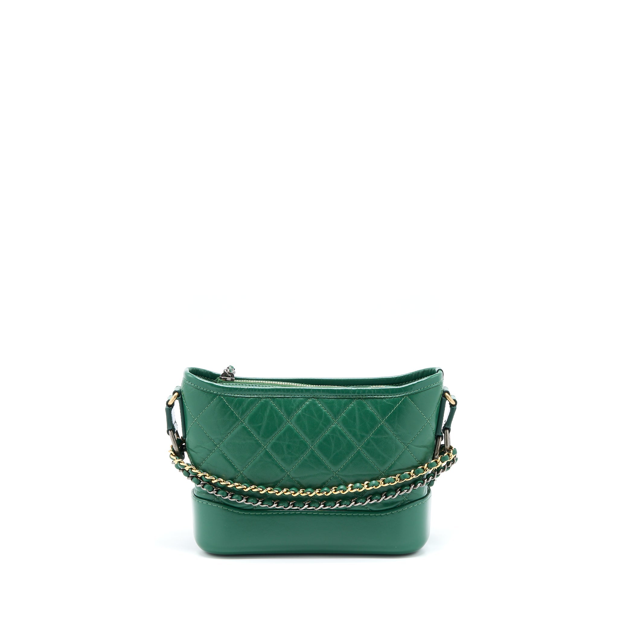 CHANEL SMALL GABRIELLE HOBO BAG GREEN MULTICOLOUR HARDWARE