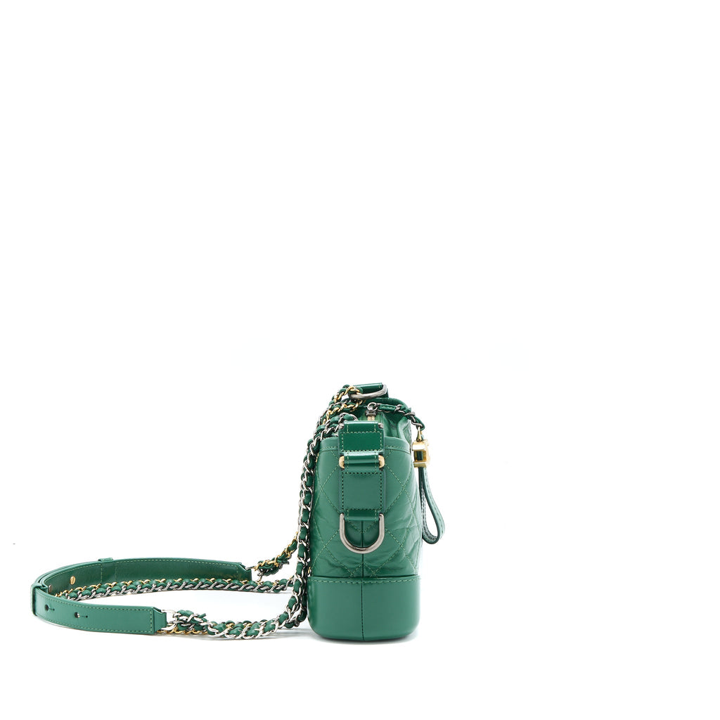 CHANEL SMALL GABRIELLE HOBO BAG GREEN MULTICOLOUR HARDWARE