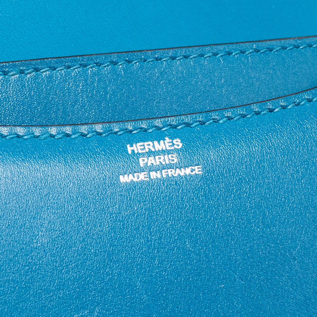 HERMES MINI CONSTANCE TADELAKT LEATHER BLUE IZMIR SHW