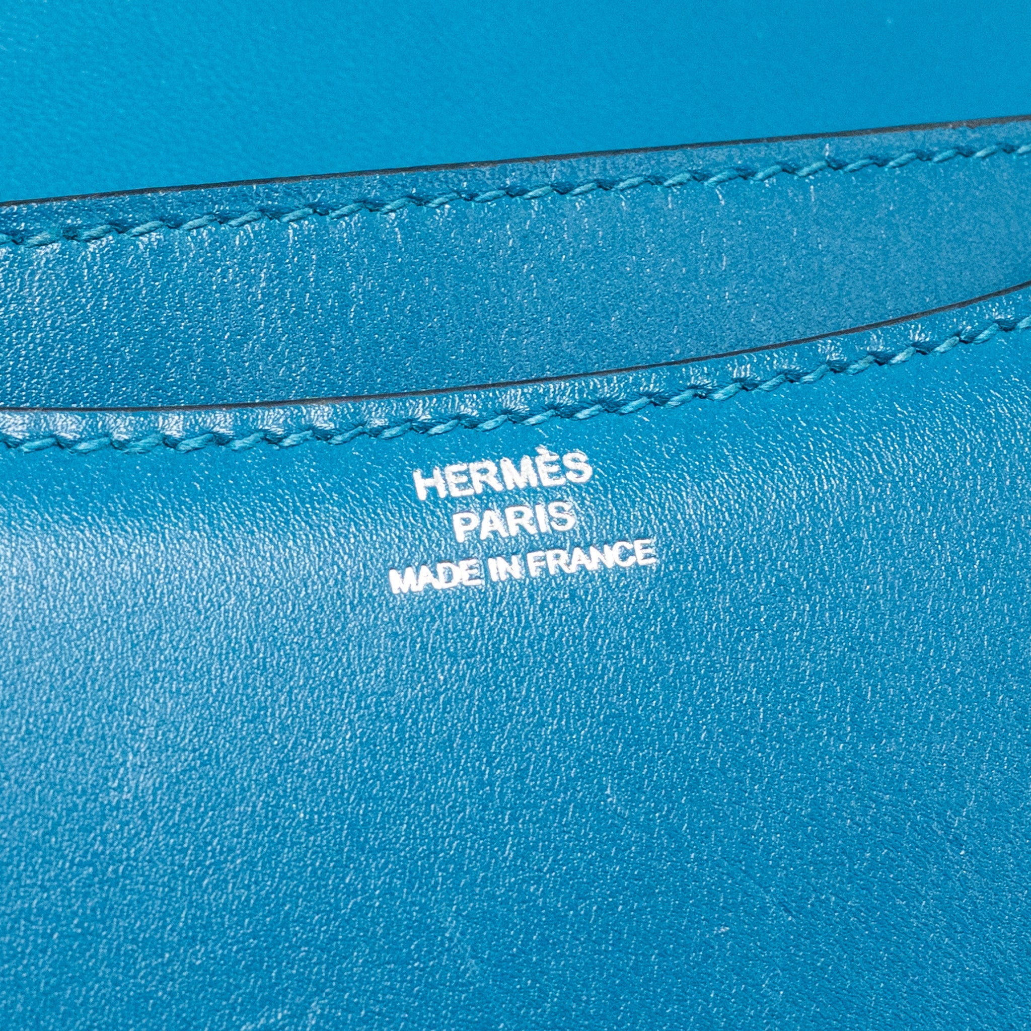HERMES MINI CONSTANCE TADELAKT LEATHER BLUE IZMIR SHW