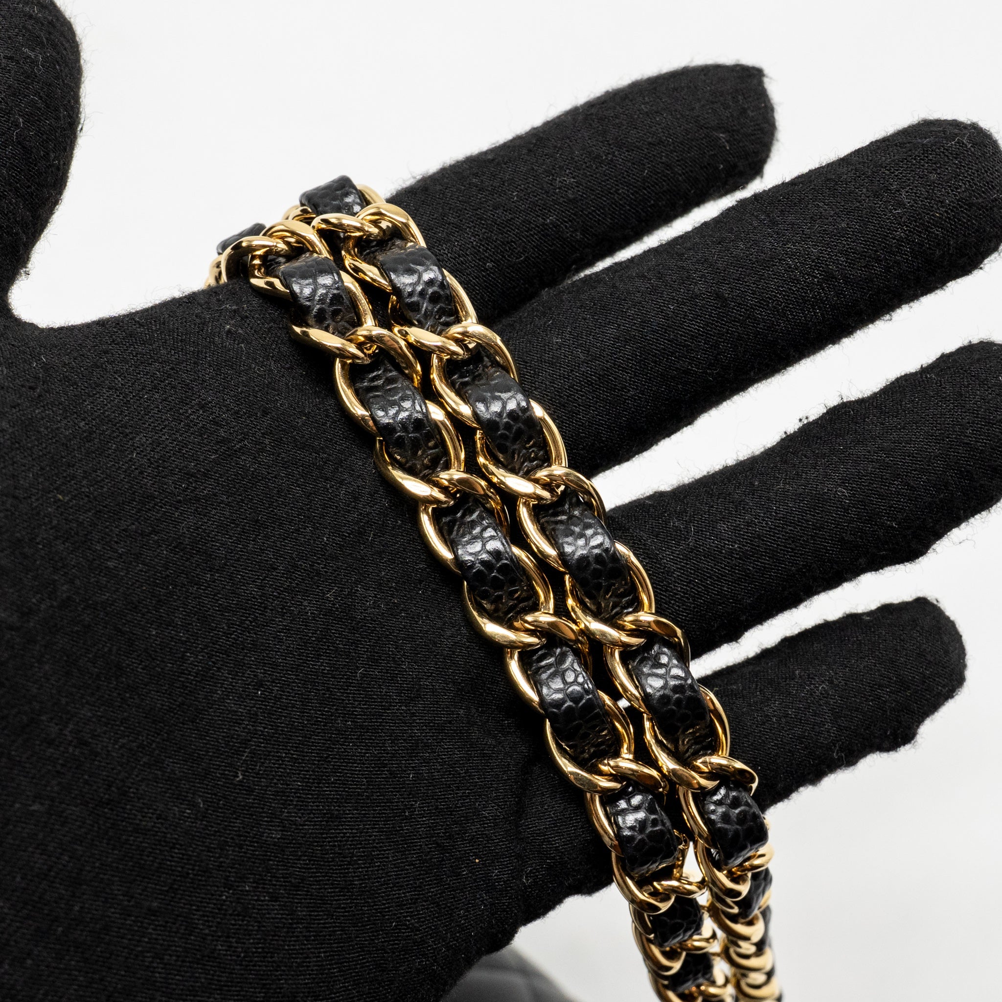 CHANEL MEDIUM CLASSIC DOUBLE FLAP BAG CAVIAR BLACK GHW (MICROCHIP)