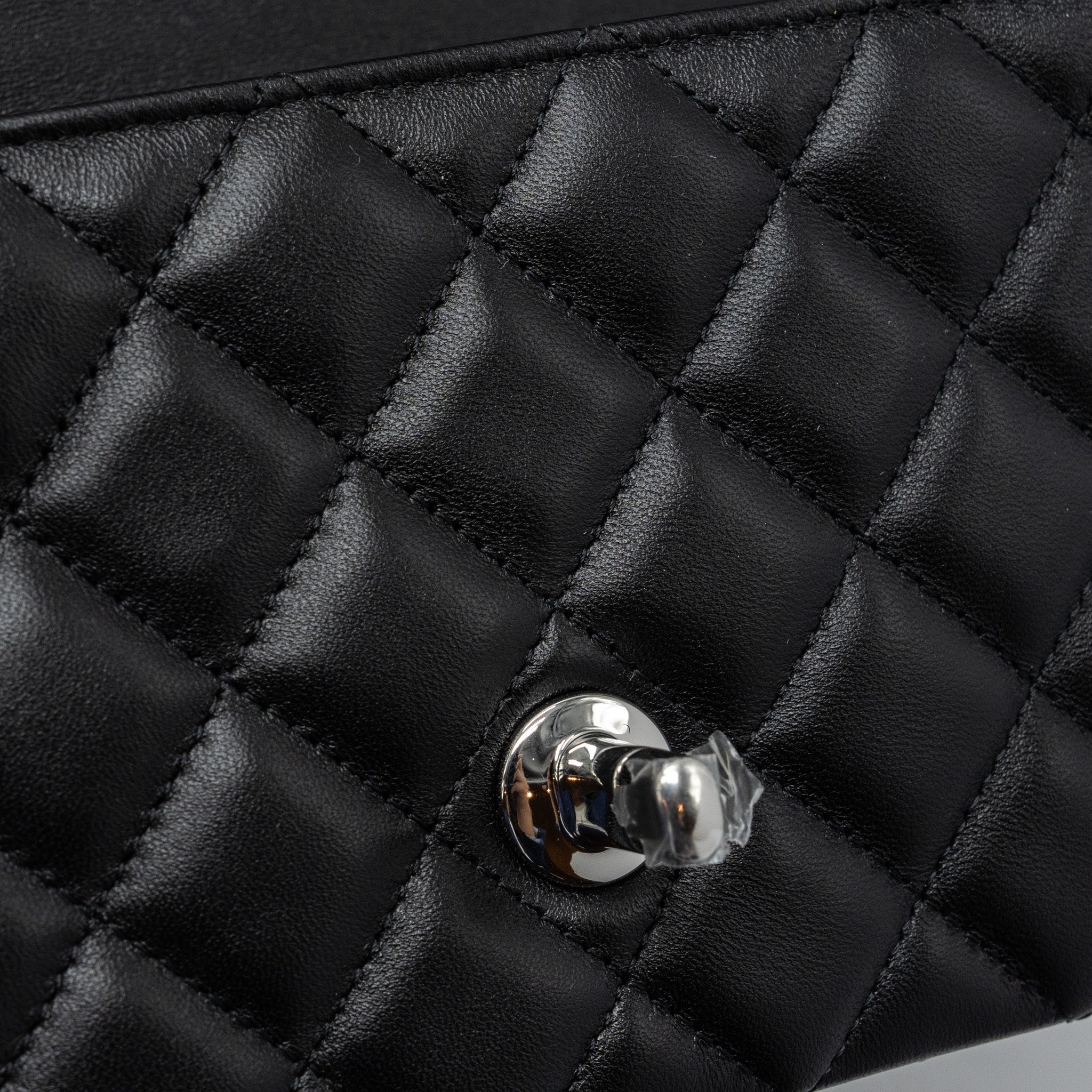 CHANEL MINI RECTANGULAR FLAP BAG LAMBSKIN BLACK SHW  (MICROCHIP)