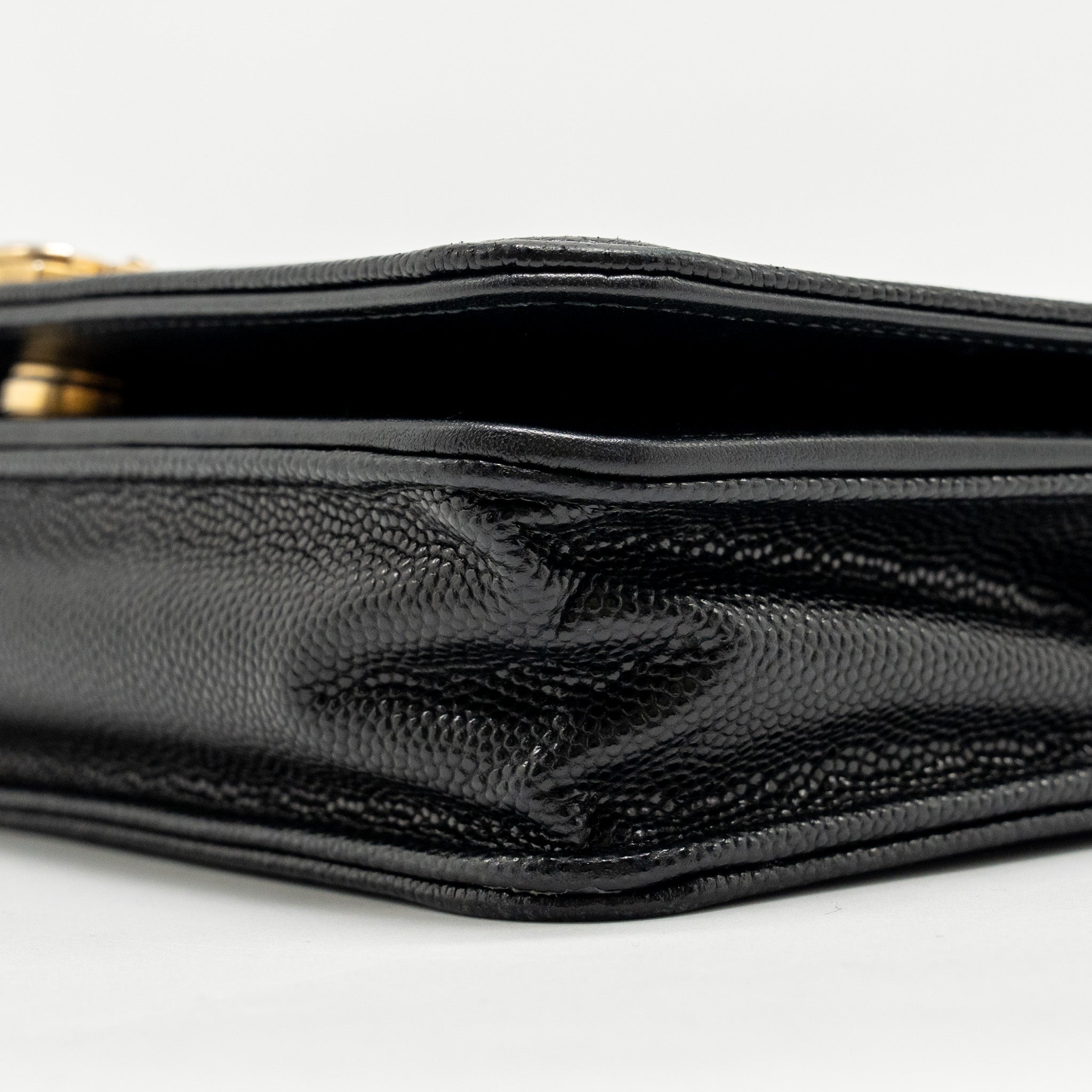 CHANEL BOY WALLET ON CHAIN CAVIAR BLACK GHW
