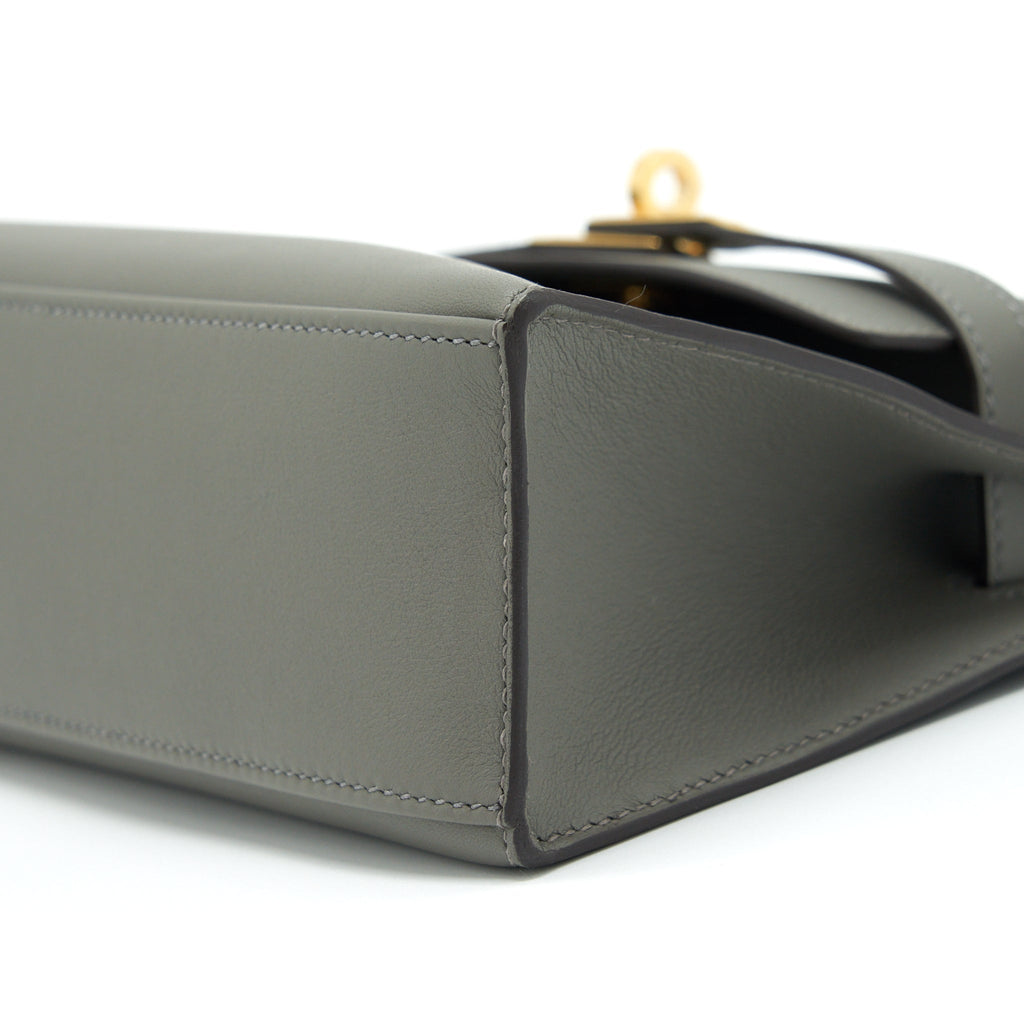 HERMES KELLY POCHETTE SWIFT 0L GRIS MEYER GHW