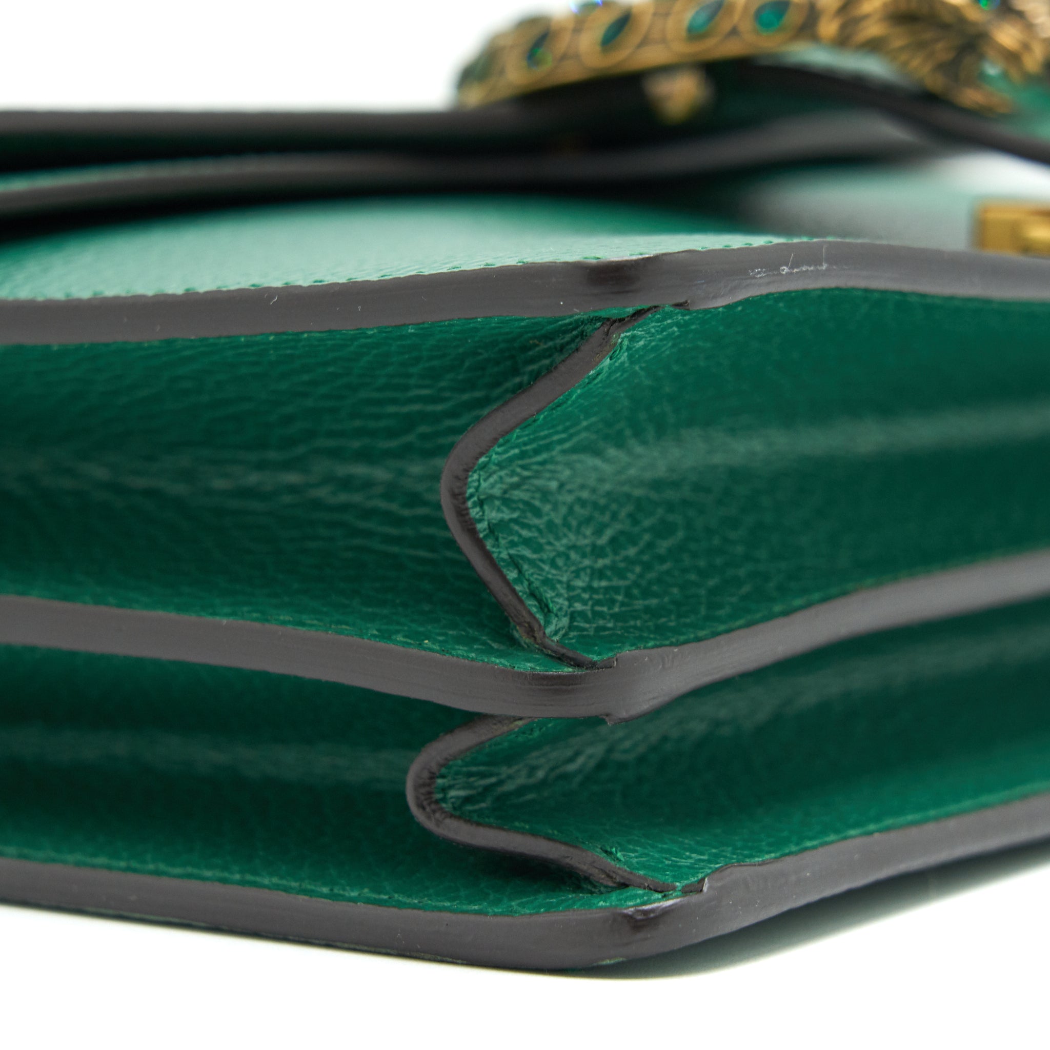 GUCCI SMALL DIONYSUS LEATHER SHOULDER BAG GREEN