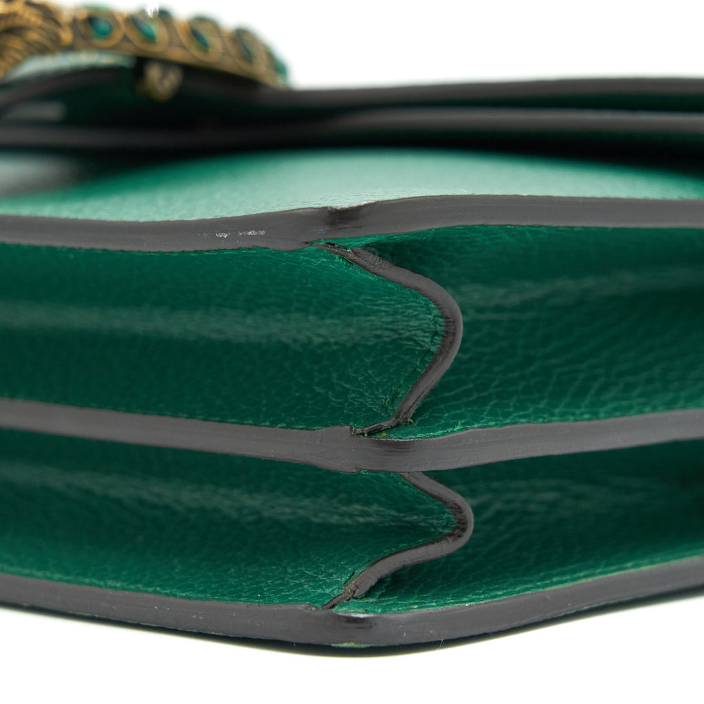 GUCCI SMALL DIONYSUS LEATHER SHOULDER BAG GREEN