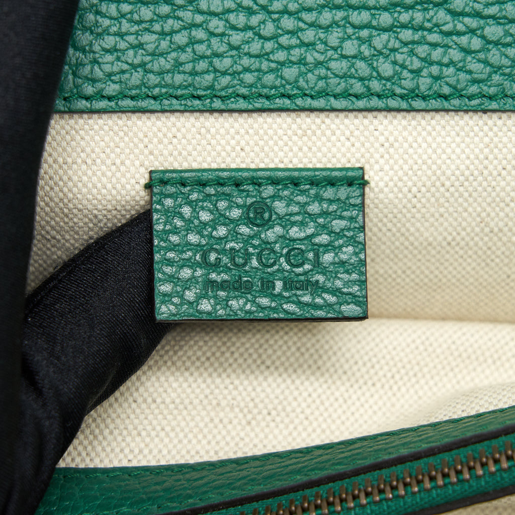 GUCCI SMALL DIONYSUS LEATHER SHOULDER BAG GREEN
