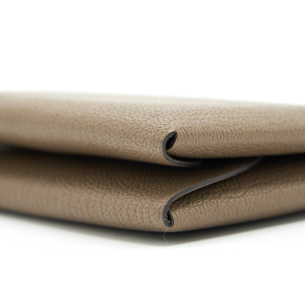 HERMES CALVI DUO CARD HOLDER CHEVRE MYSORE ETOUPE