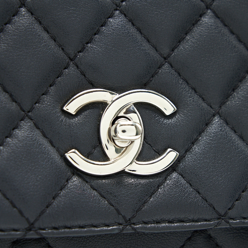 CHANEL FLAP BAG WITH CHAIN LARGE BLACK SHW