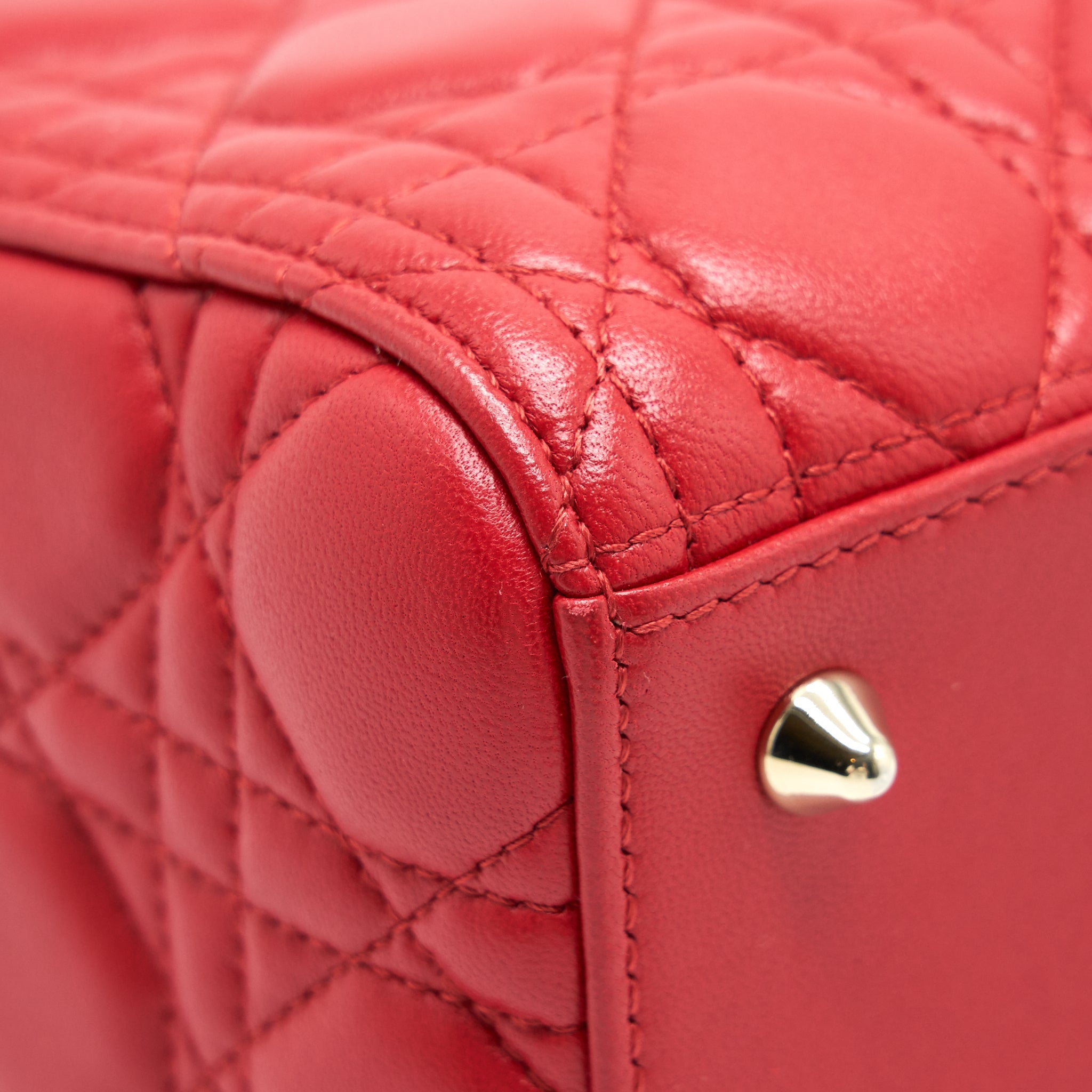 DIOR MEDIUM LADY DIOR TOTE BAG RED GHW