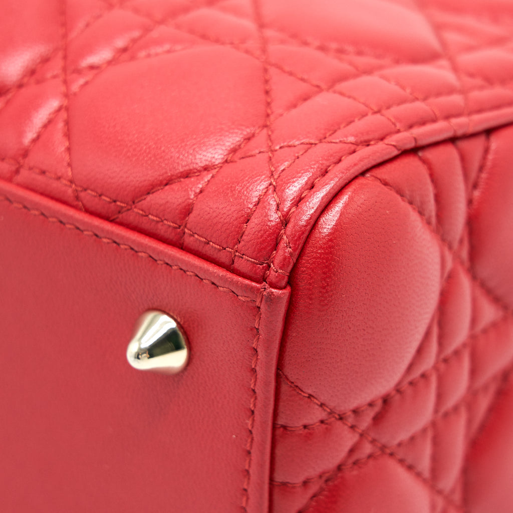 DIOR MEDIUM LADY DIOR TOTE BAG RED GHW
