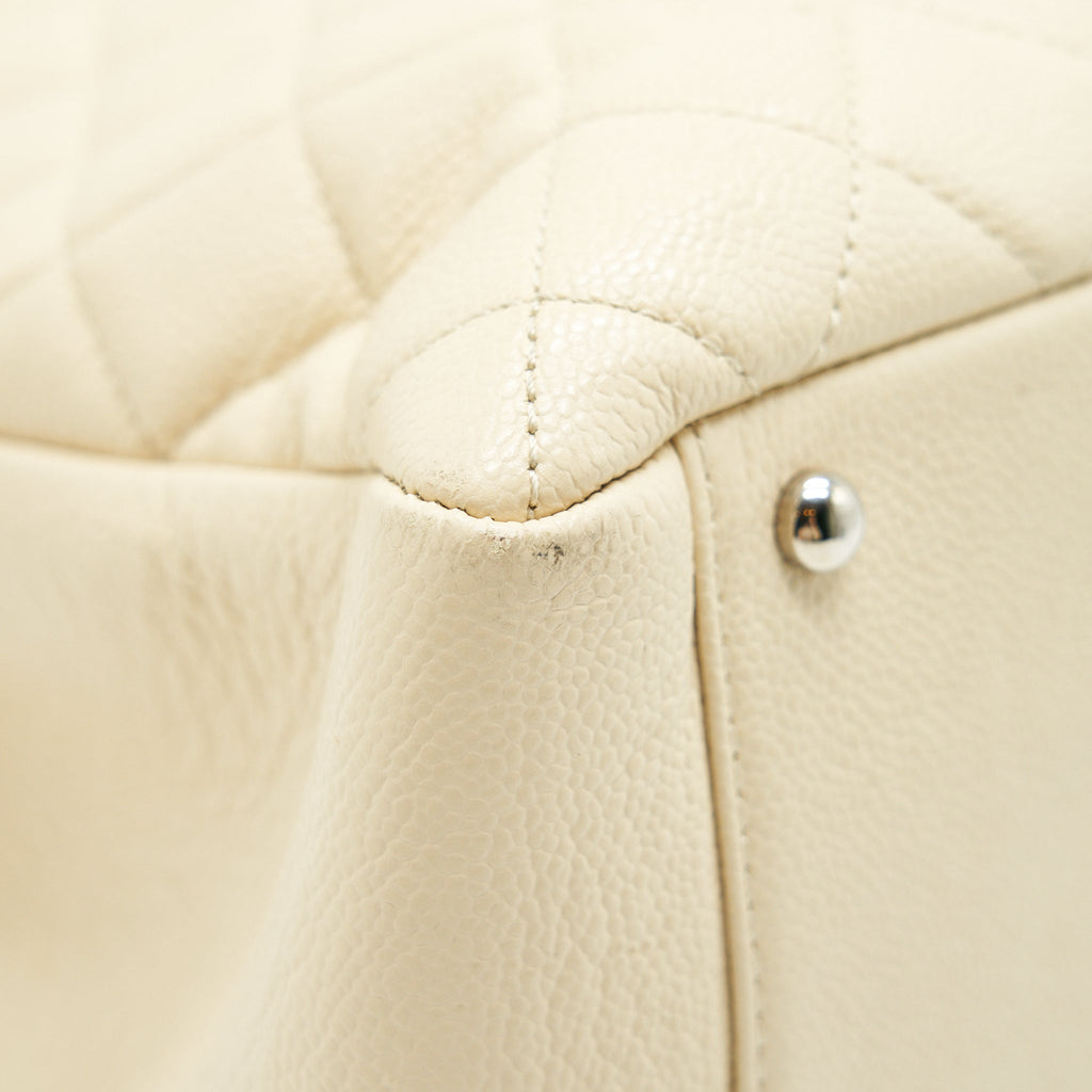 CHANEL GRANT SHOPPING TOTE BAG XL GST CREAM CAVIAR SHW