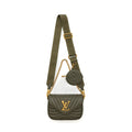 LOUIS VUITTON NEW WAVE MULTI POCHETTE CALFSKIN KAKI GREEN GHW
