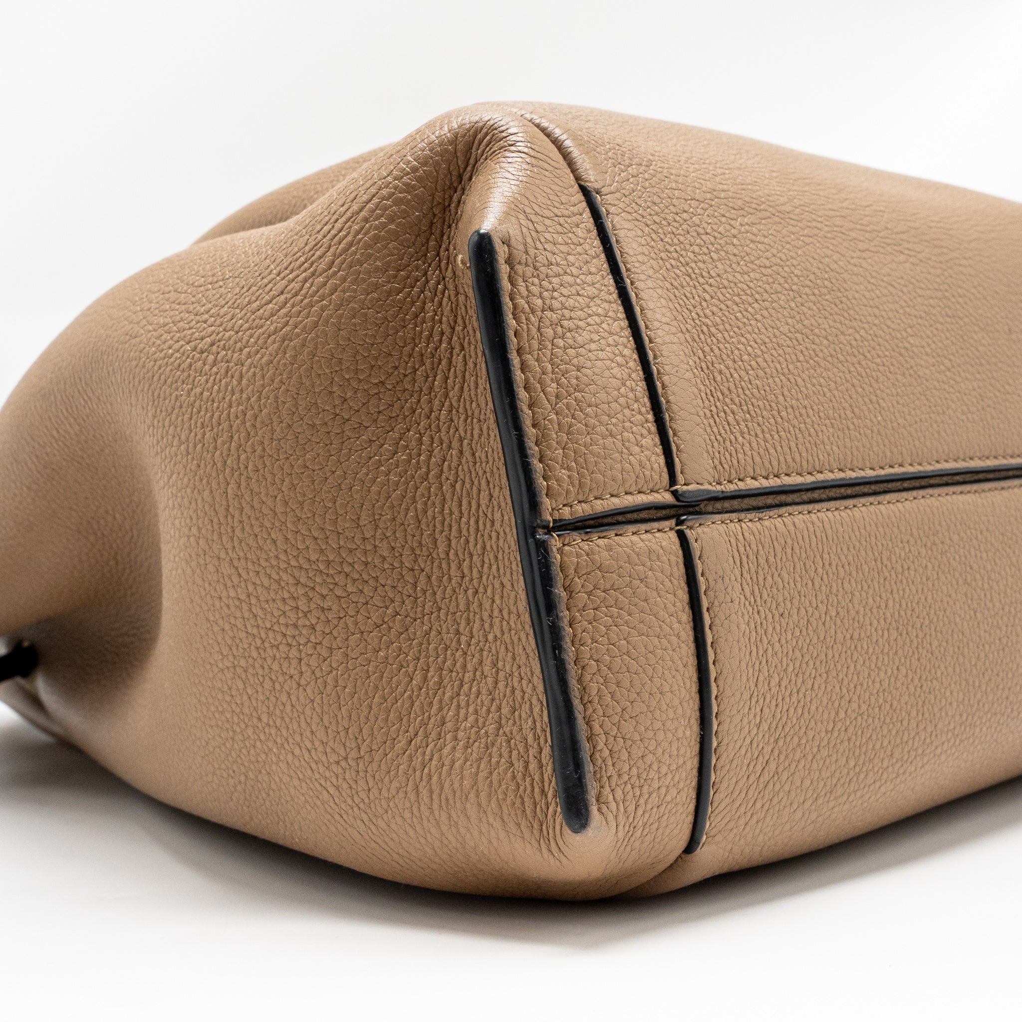 LOEWE FLAMENCO KNOT TOTE BAG GRAINED CALFSKIN BROWN/BLACK SHW