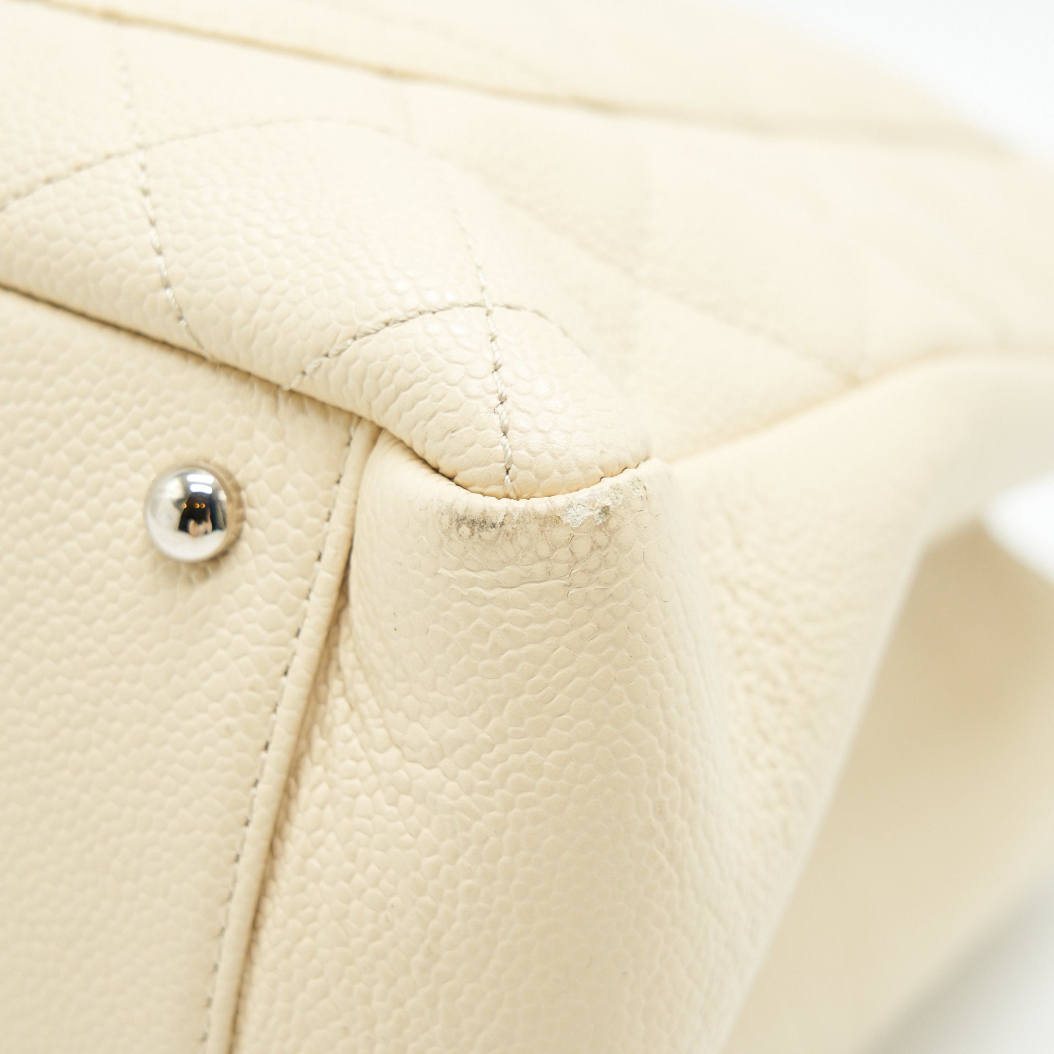 CHANEL GRANT SHOPPING TOTE BAG XL GST CREAM CAVIAR SHW