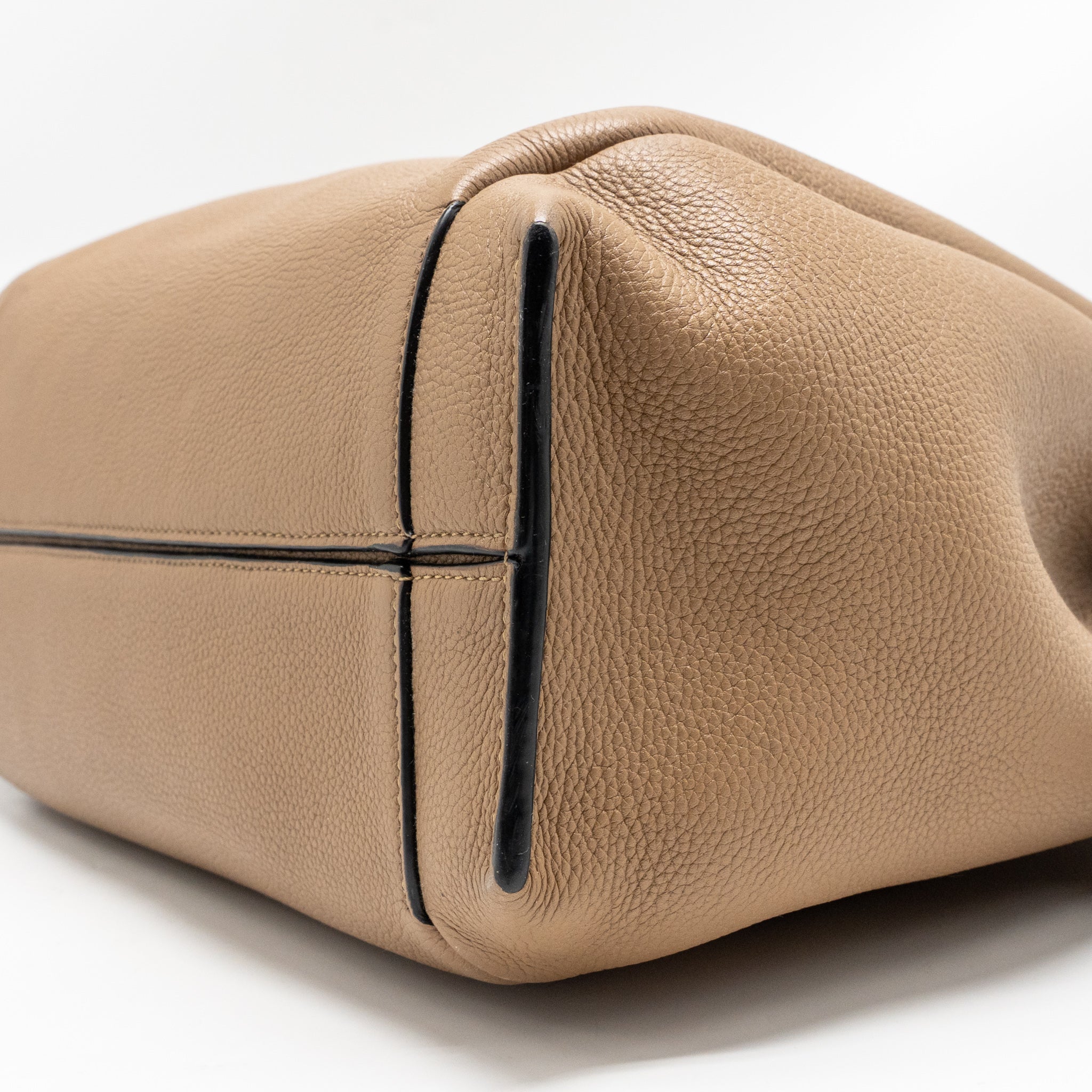 LOEWE FLAMENCO KNOT TOTE BAG GRAINED CALFSKIN BROWN/BLACK SHW