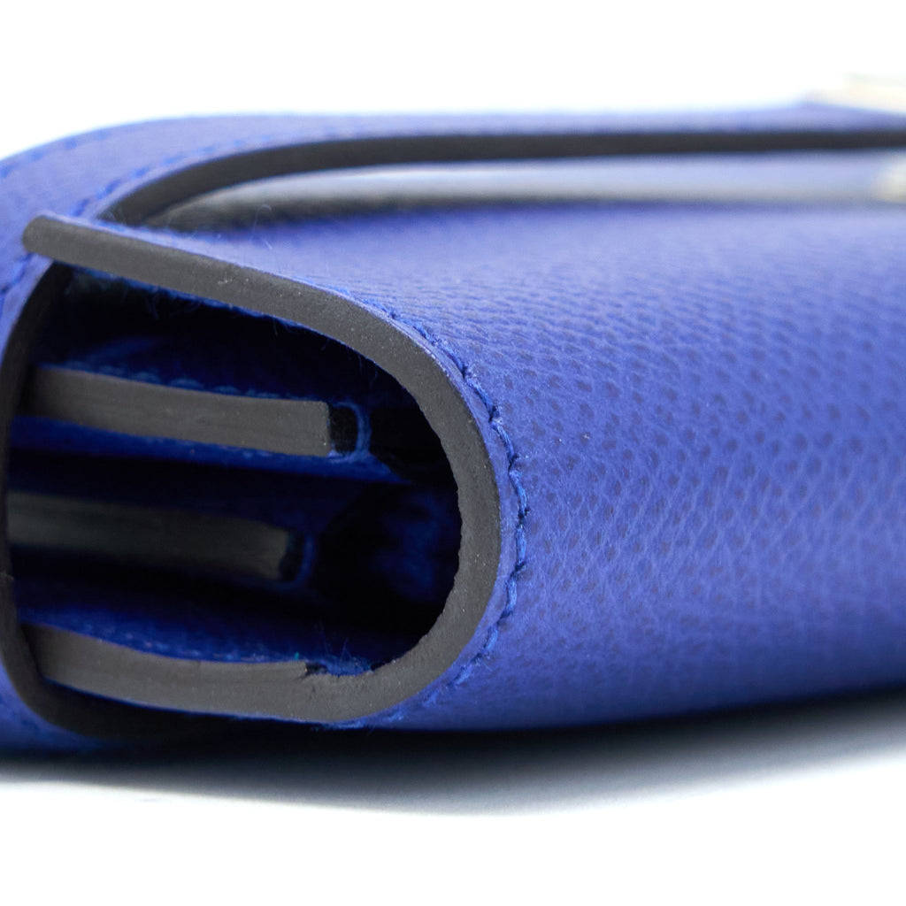 HERMES KELLY LONG WALLET EPSOM BLUE ELECTRIC SHW