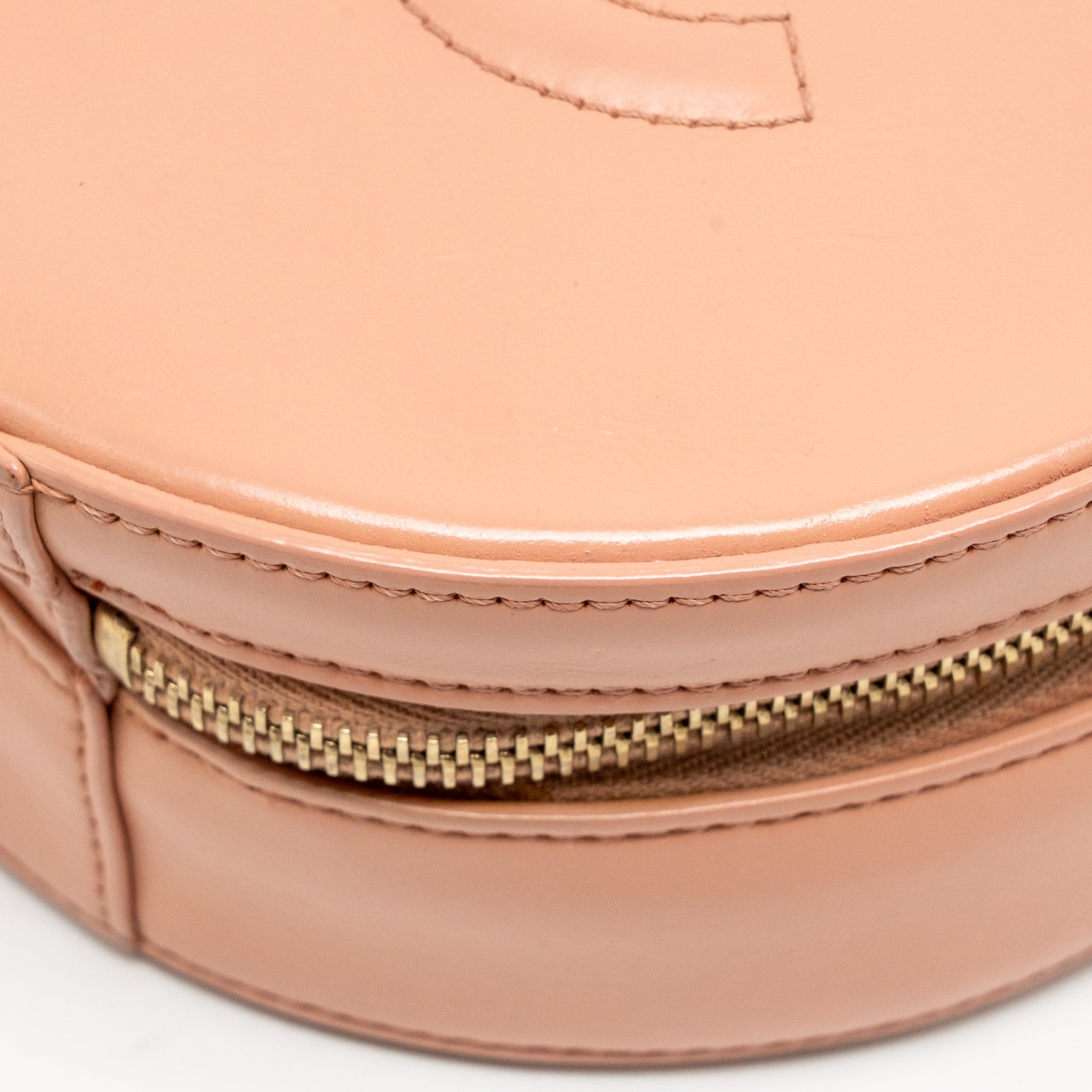 CHANEL ROUND CLUTCH WITH CHAIN MOON&STAR ZIPPER CALFSKIN PINK GHW