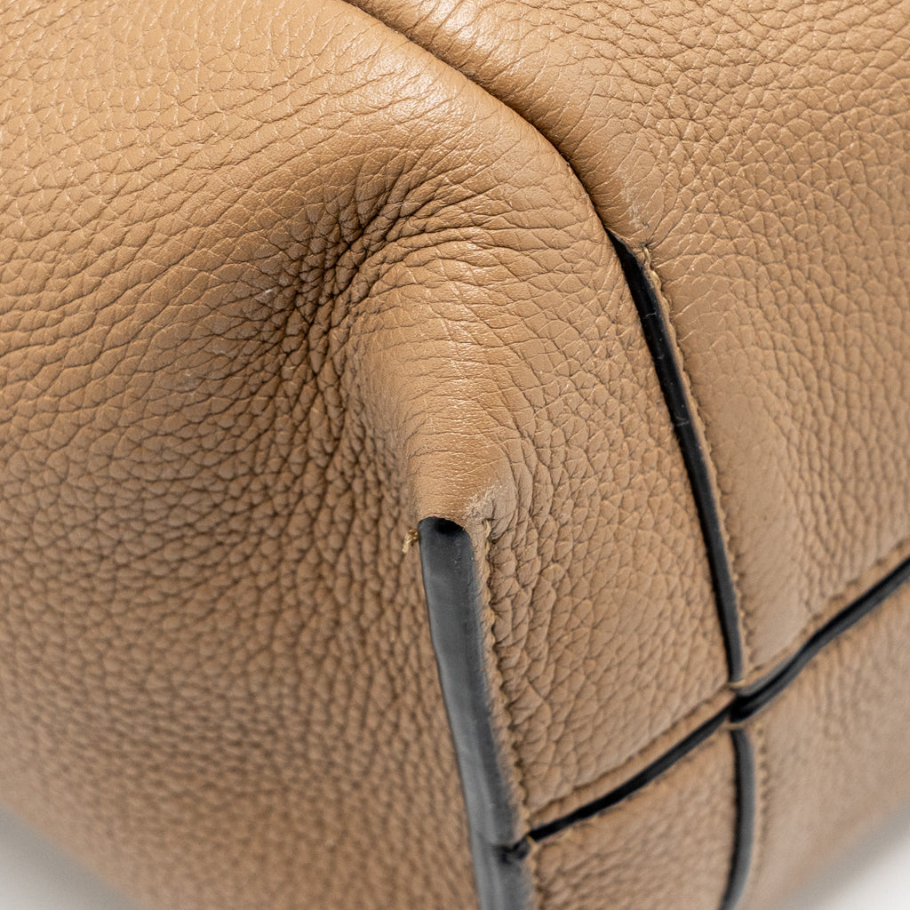 LOEWE FLAMENCO KNOT TOTE BAG GRAINED CALFSKIN BROWN/BLACK SHW