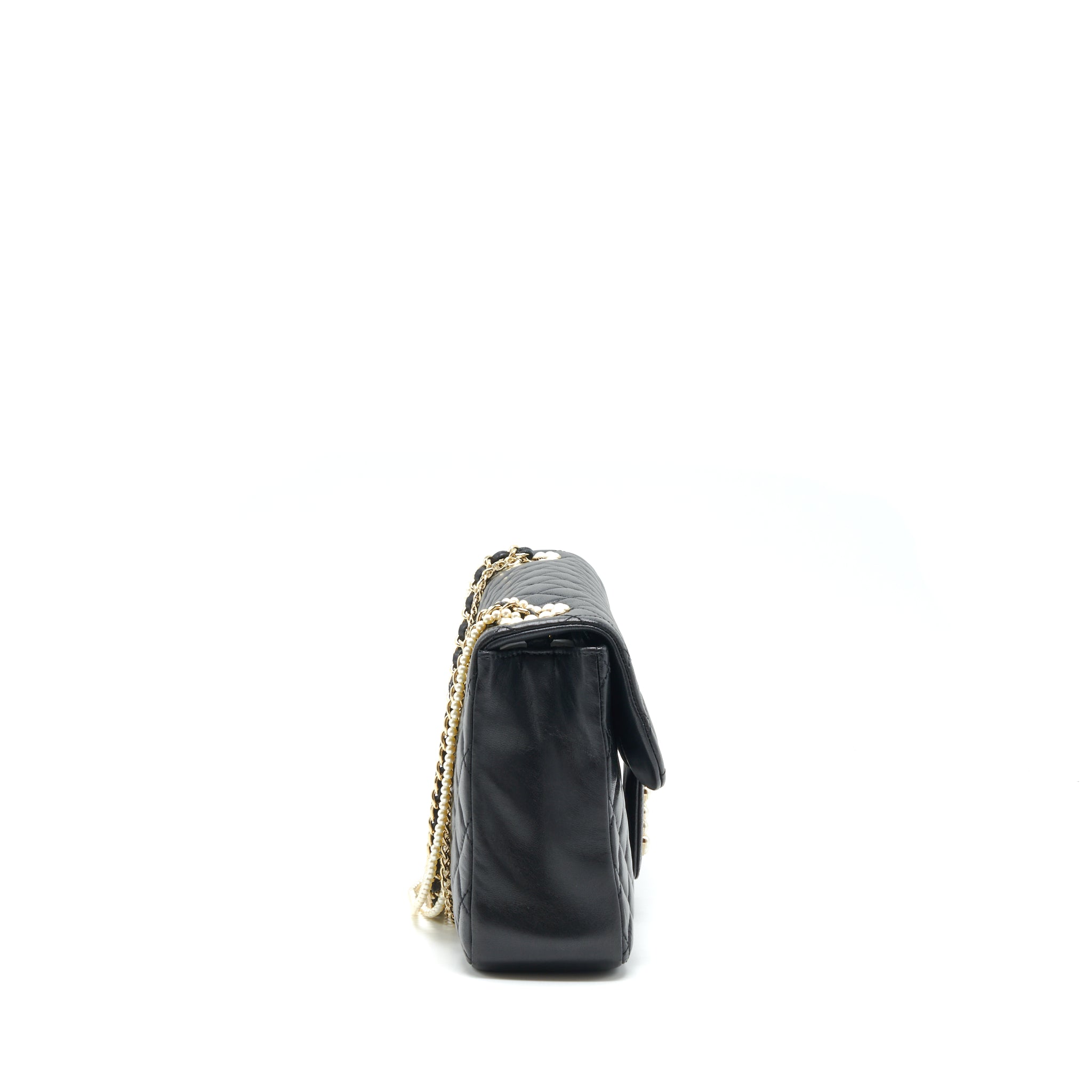 CHANEL WESTMINSTER PEARL SHOULDER BAG LAMBSKIN BLACK SHW