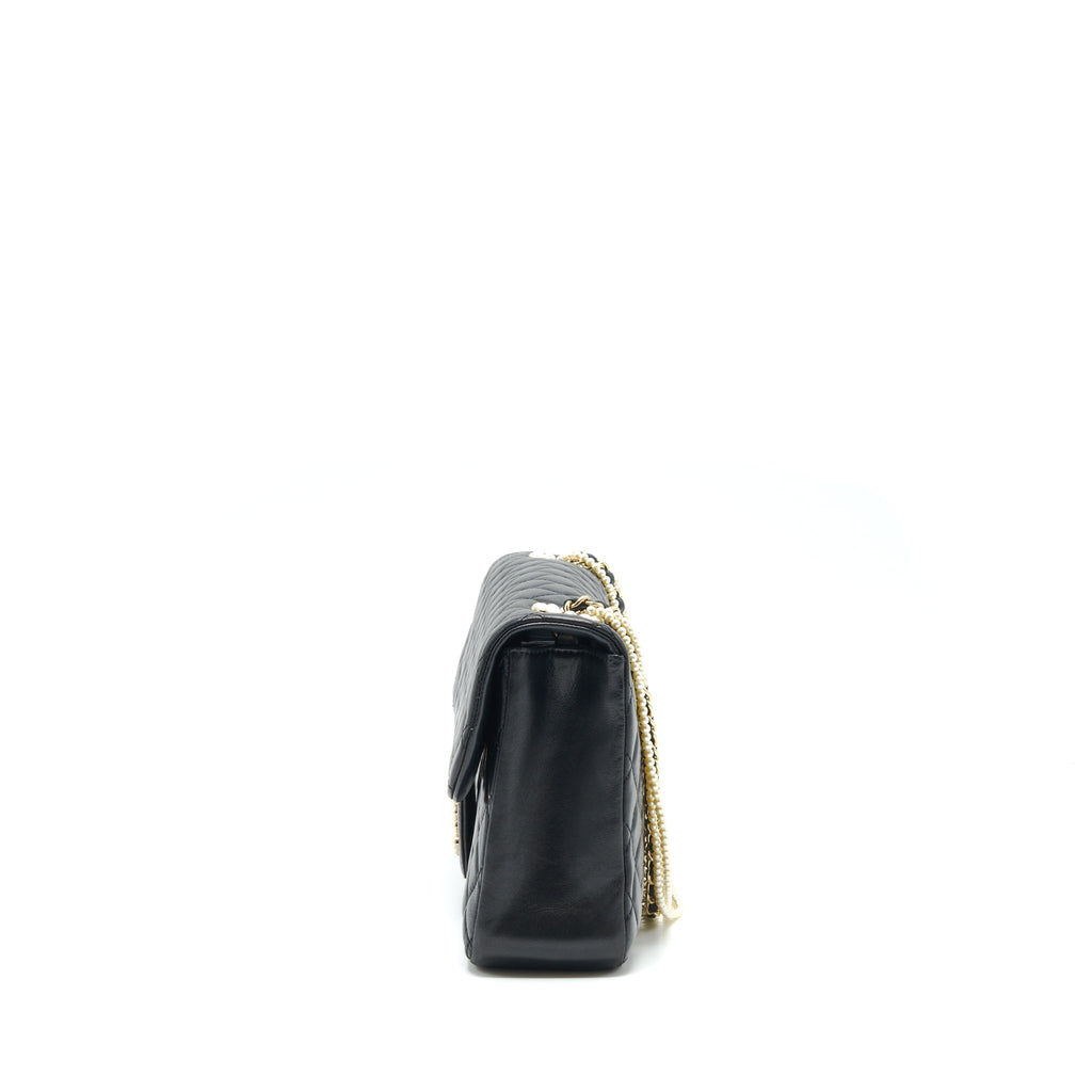 CHANEL WESTMINSTER PEARL SHOULDER BAG LAMBSKIN BLACK SHW