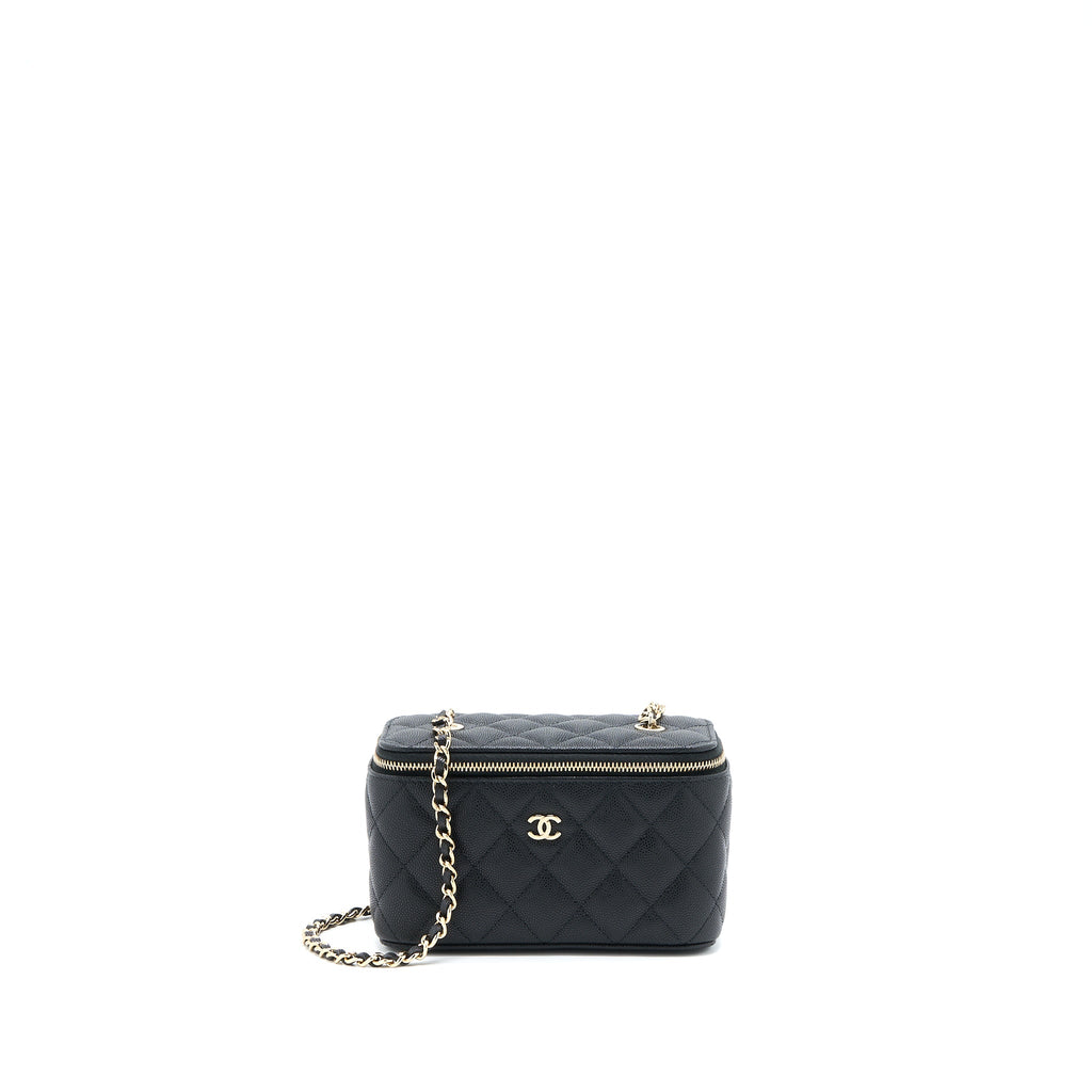 CHANEL LONG VANITY CASE CAVIAR BLACK LGHW