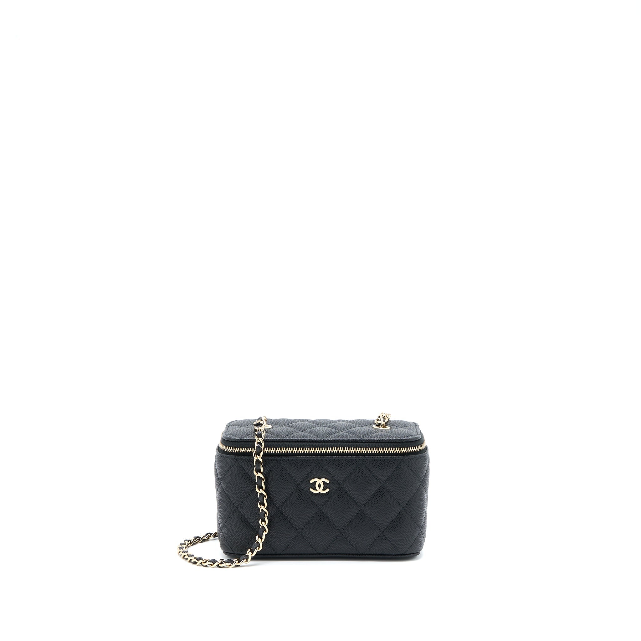 CHANEL LONG VANITY CASE CAVIAR BLACK LGHW
