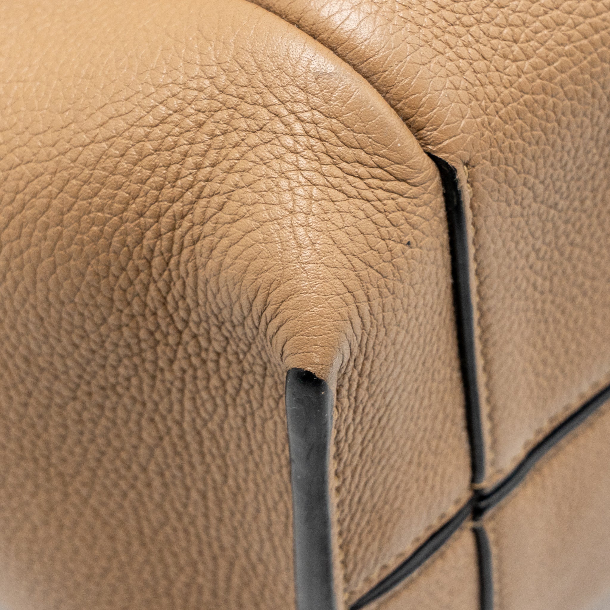 LOEWE FLAMENCO KNOT TOTE BAG GRAINED CALFSKIN BROWN/BLACK SHW