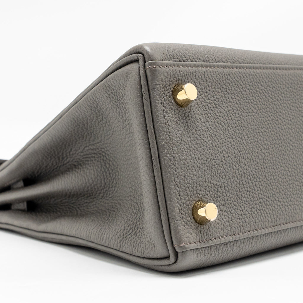 HERMES KELLY 25 TOGO GRIS ETAIN GHW