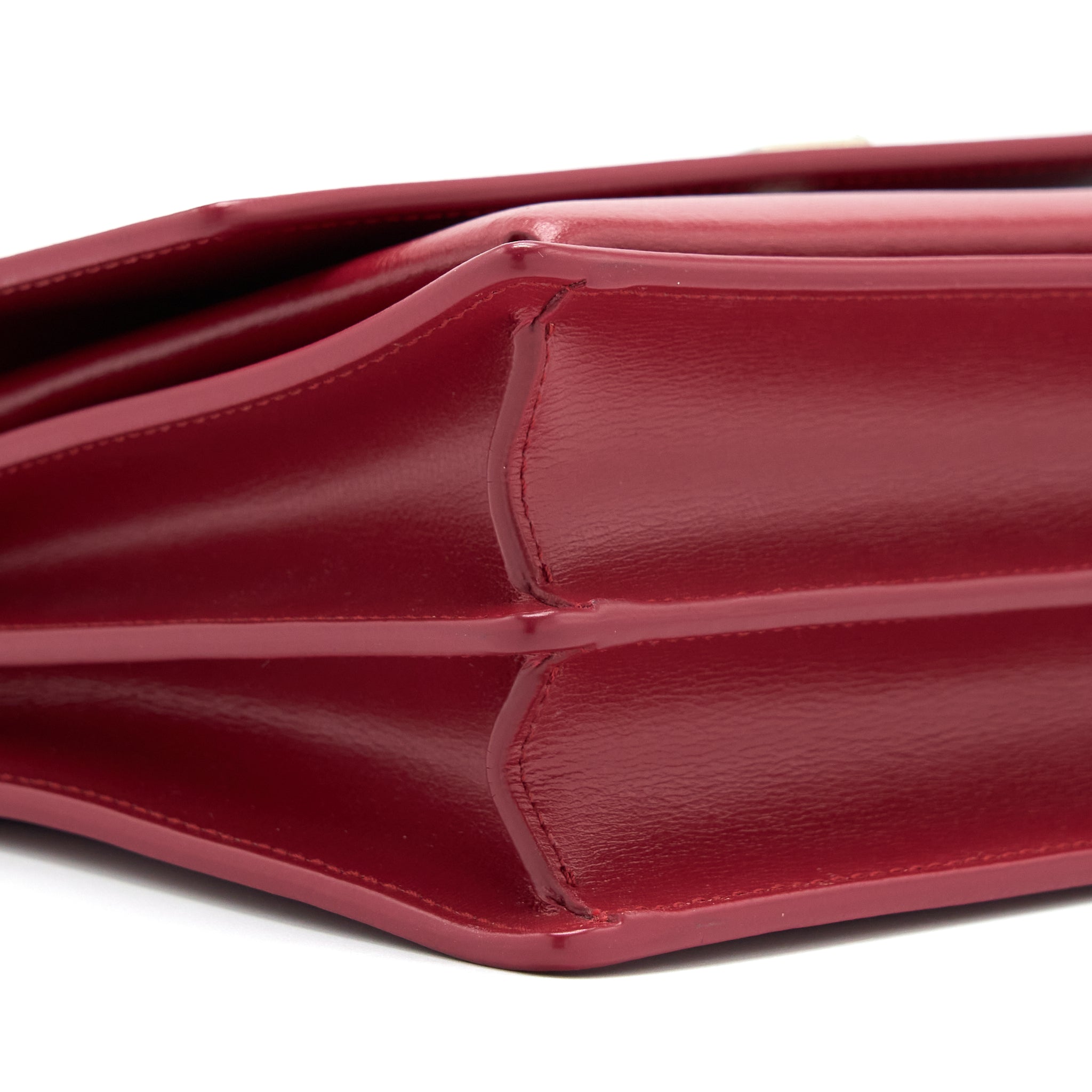 SAINT LAURENT/YSL SUNSET BAG CALFSKIN RED SHW
