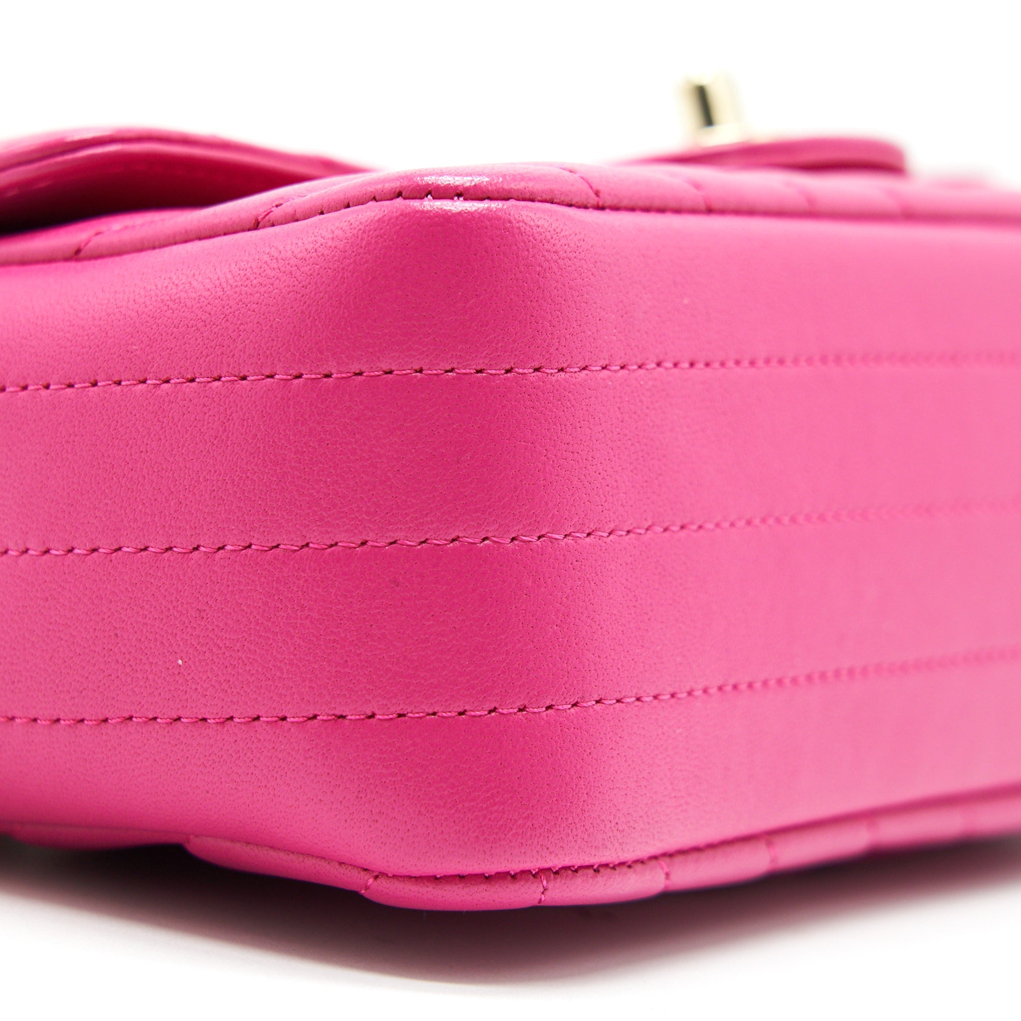 CHANEL CHEVRON MINI RECTANGULAR FLAP BAG PINK WITH LGHW