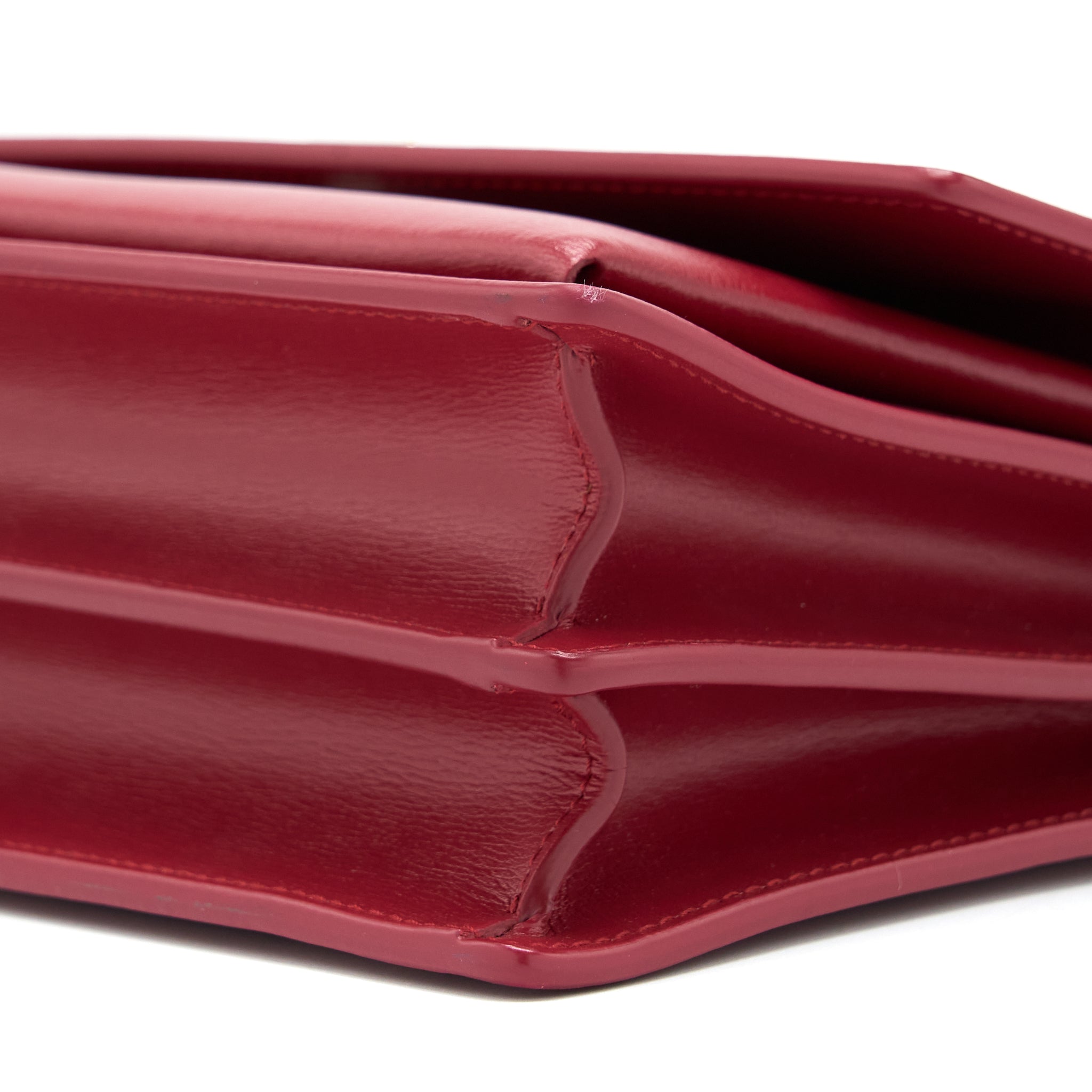 SAINT LAURENT/YSL SUNSET BAG CALFSKIN RED SHW