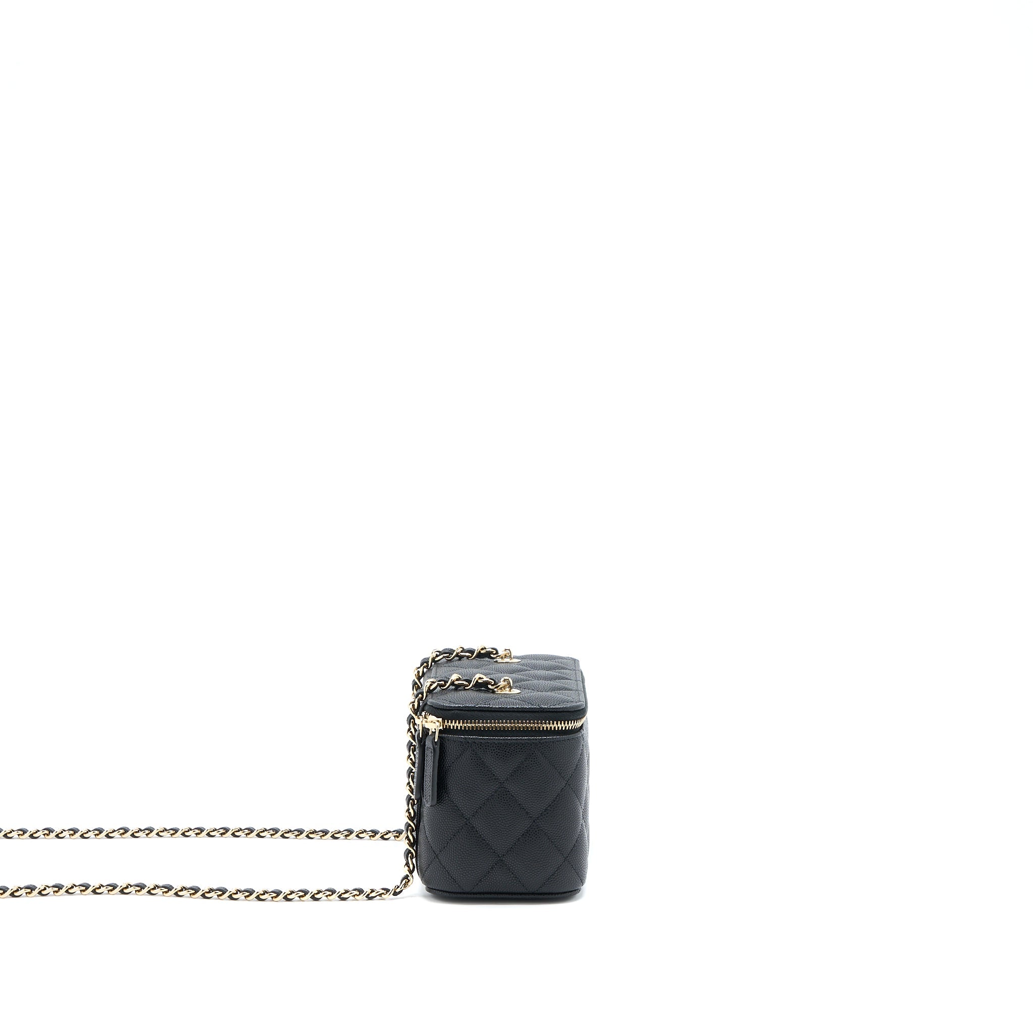 CHANEL LONG VANITY CASE CAVIAR BLACK LGHW