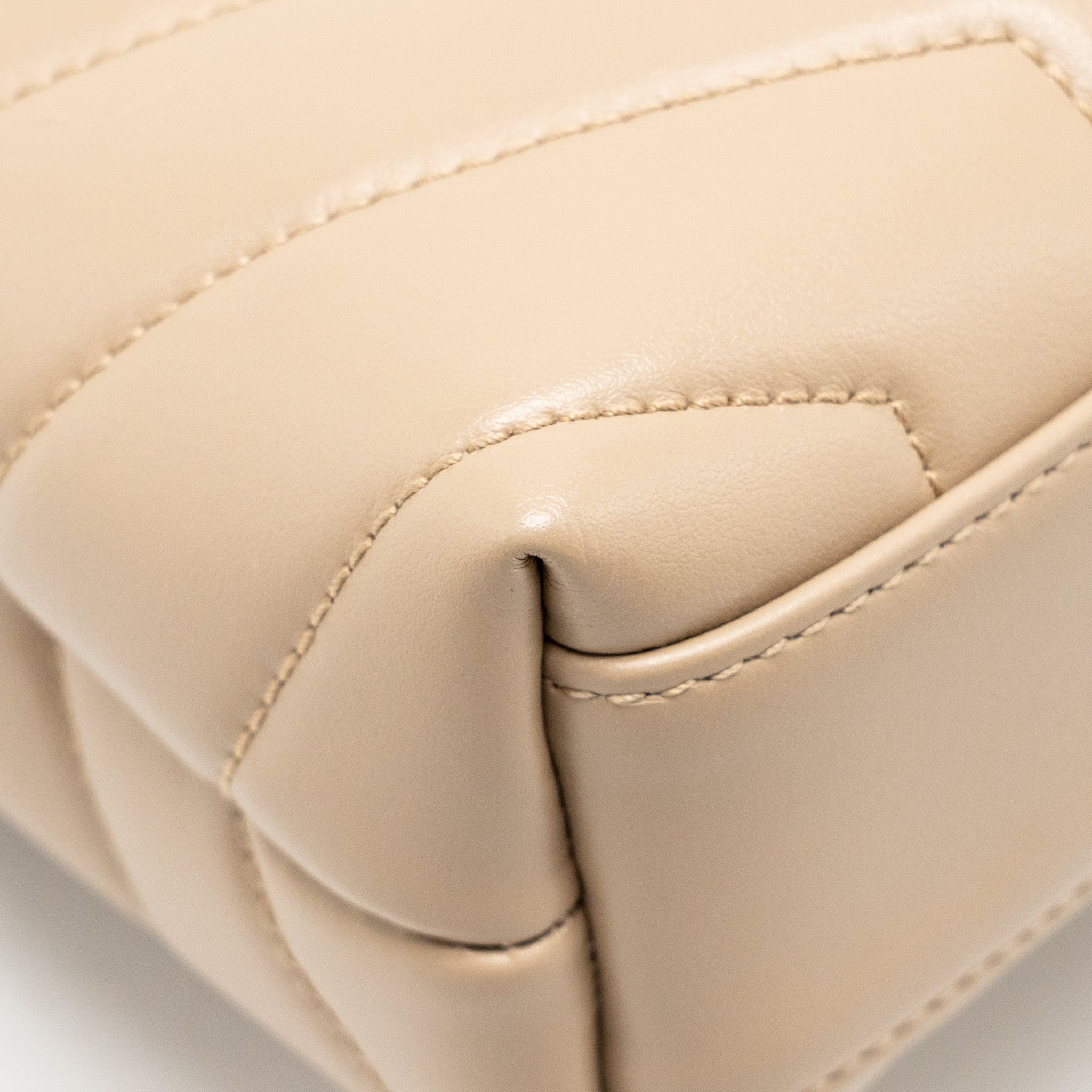SAINT LAURENT/YSL MINI TOY LOULOU STRAP BAG CALFSKIN DARK BEIGE GHW