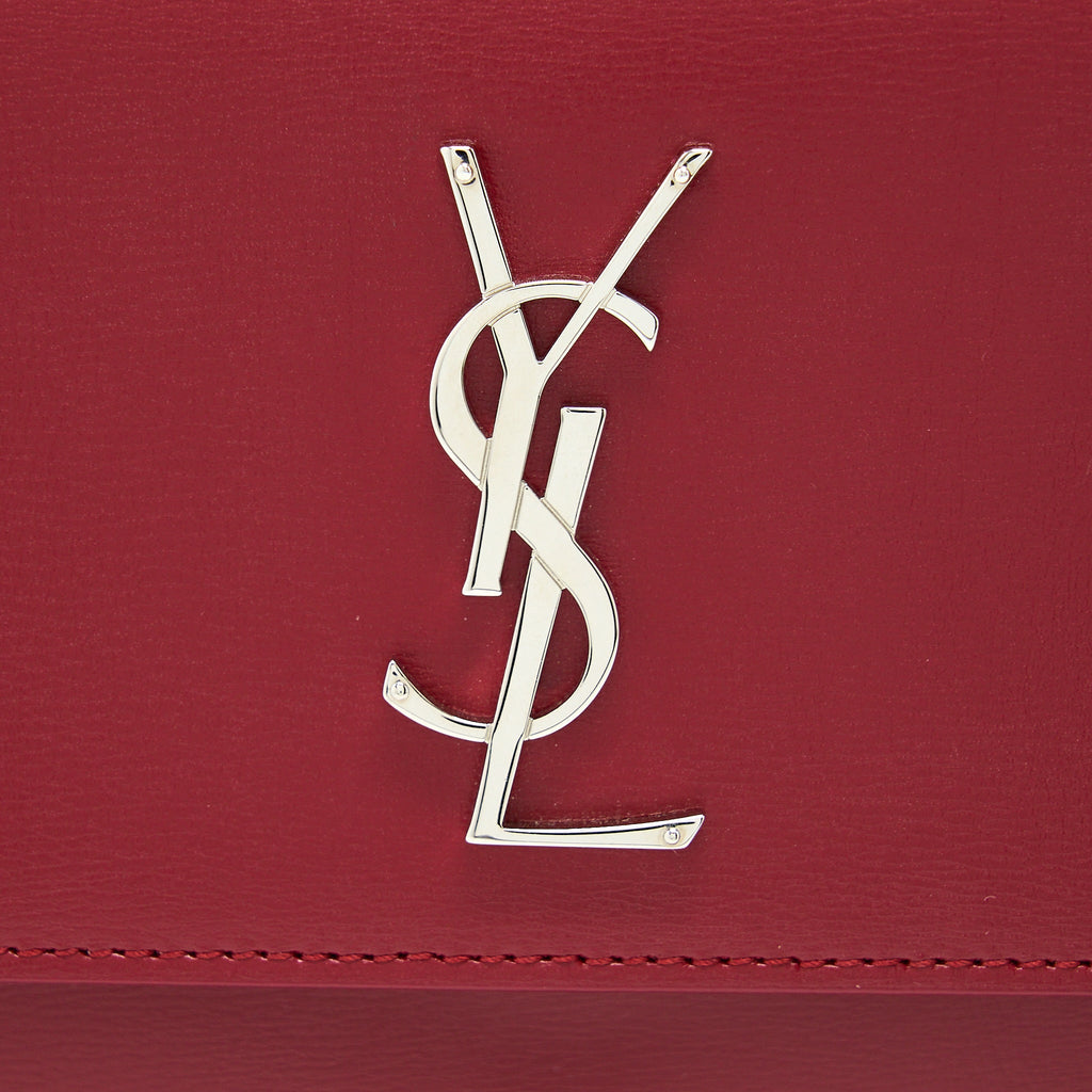 SAINT LAURENT/YSL SUNSET BAG CALFSKIN RED SHW