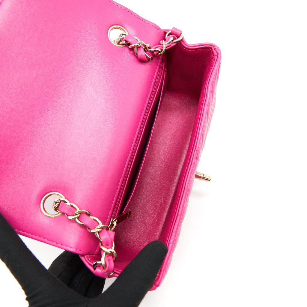 CHANEL CHEVRON MINI RECTANGULAR FLAP BAG PINK WITH LGHW