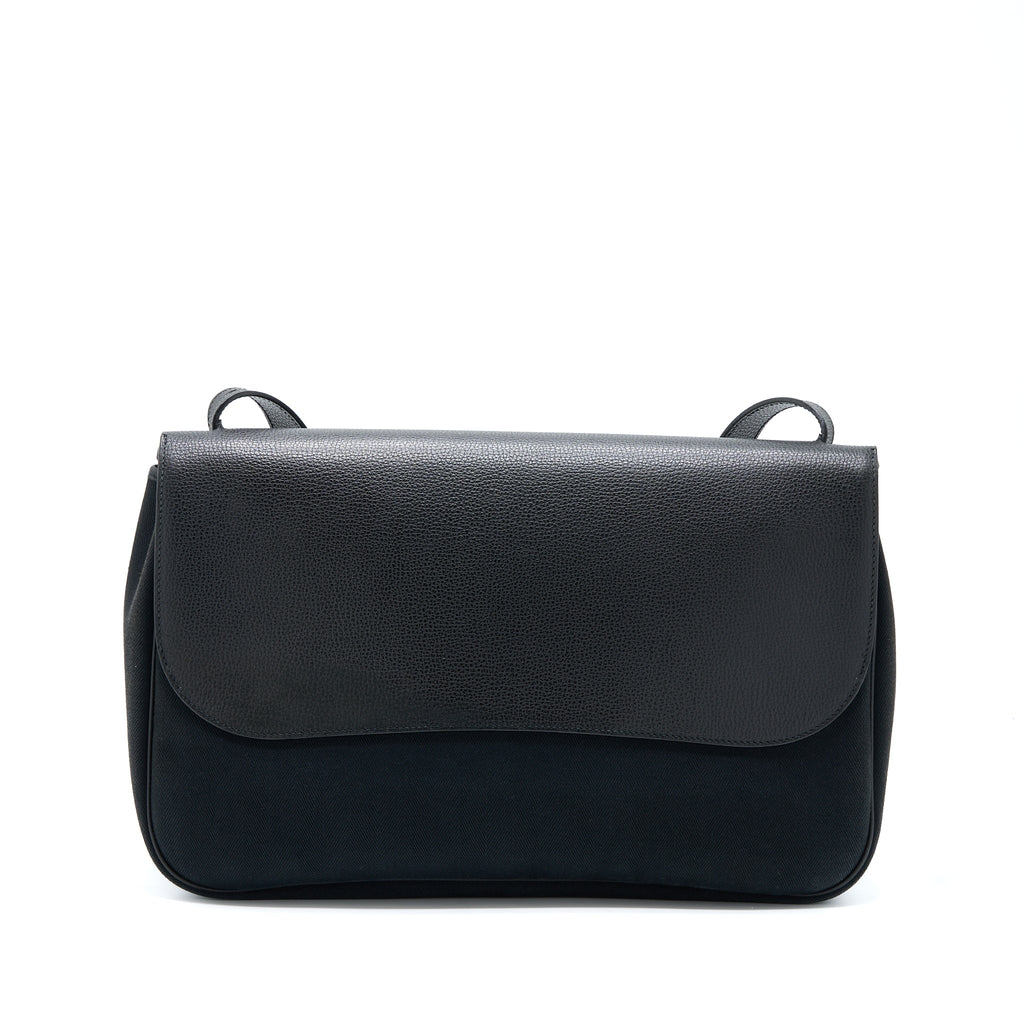 HERMES COLORADO GM BAG VACHE LIEGEE LEATHER / CANVAS BLACK SHW