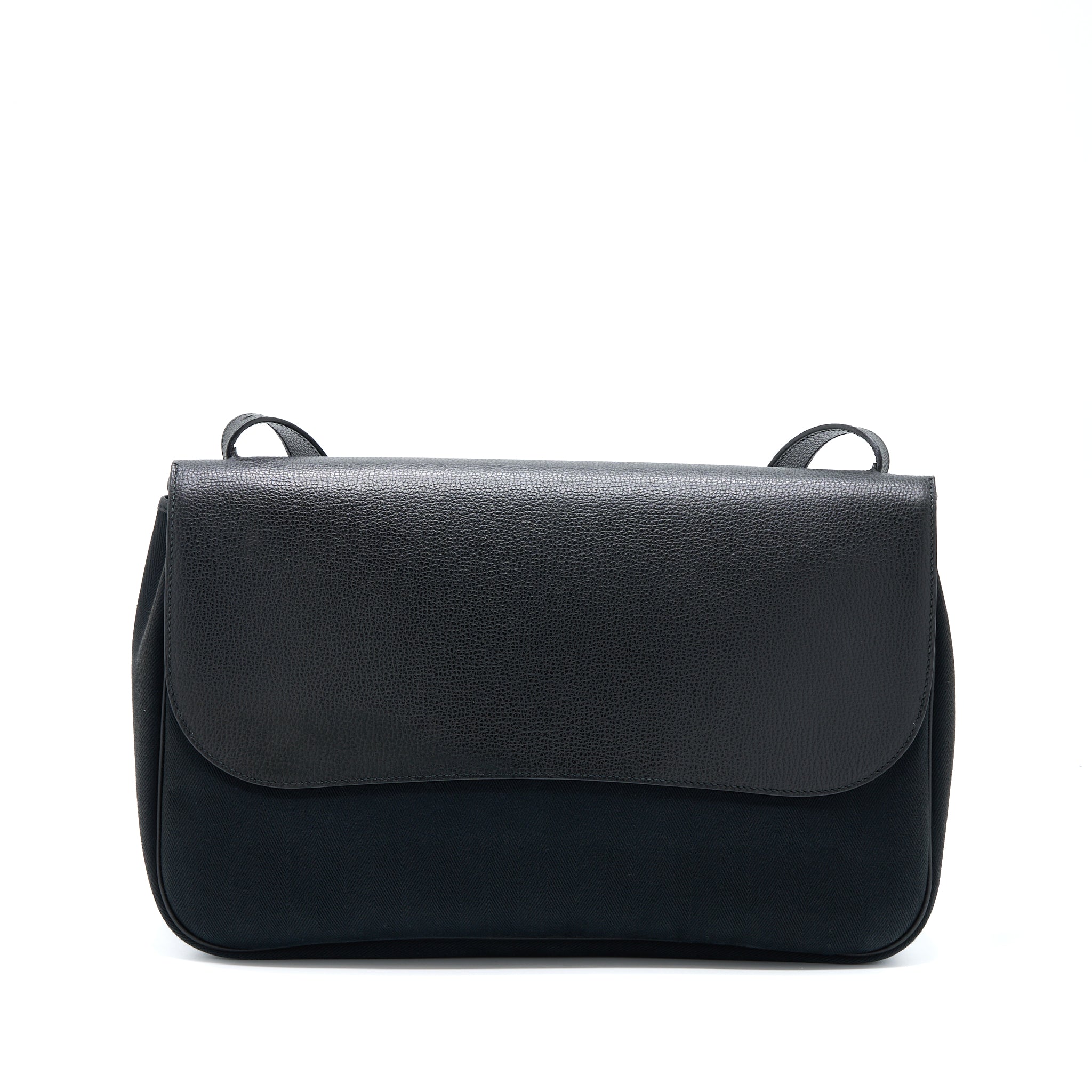 HERMES COLORADO GM BAG VACHE LIEGEE LEATHER / CANVAS BLACK SHW