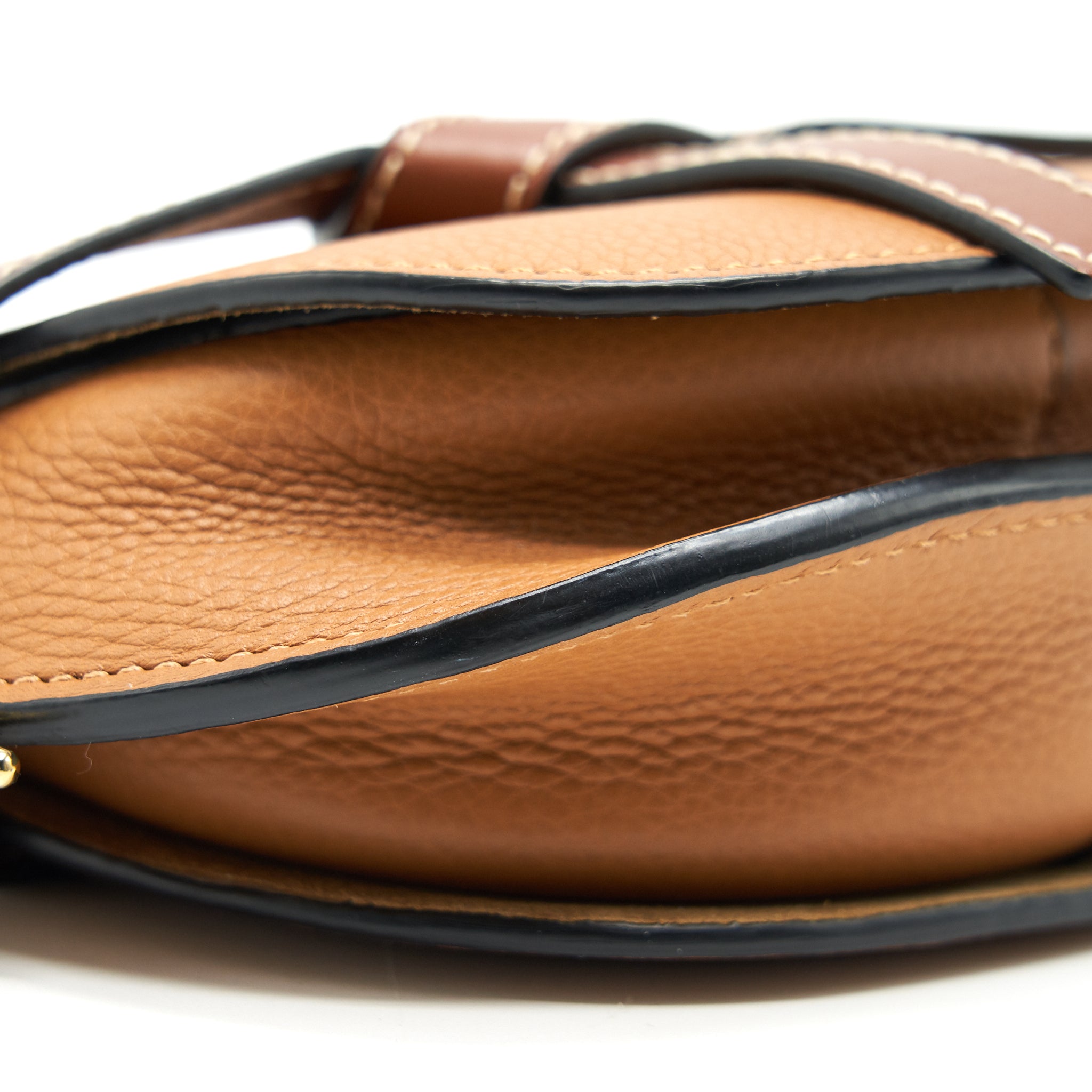 LOEWE GATE MINI LEATHER CROSSBODY BAG TAN