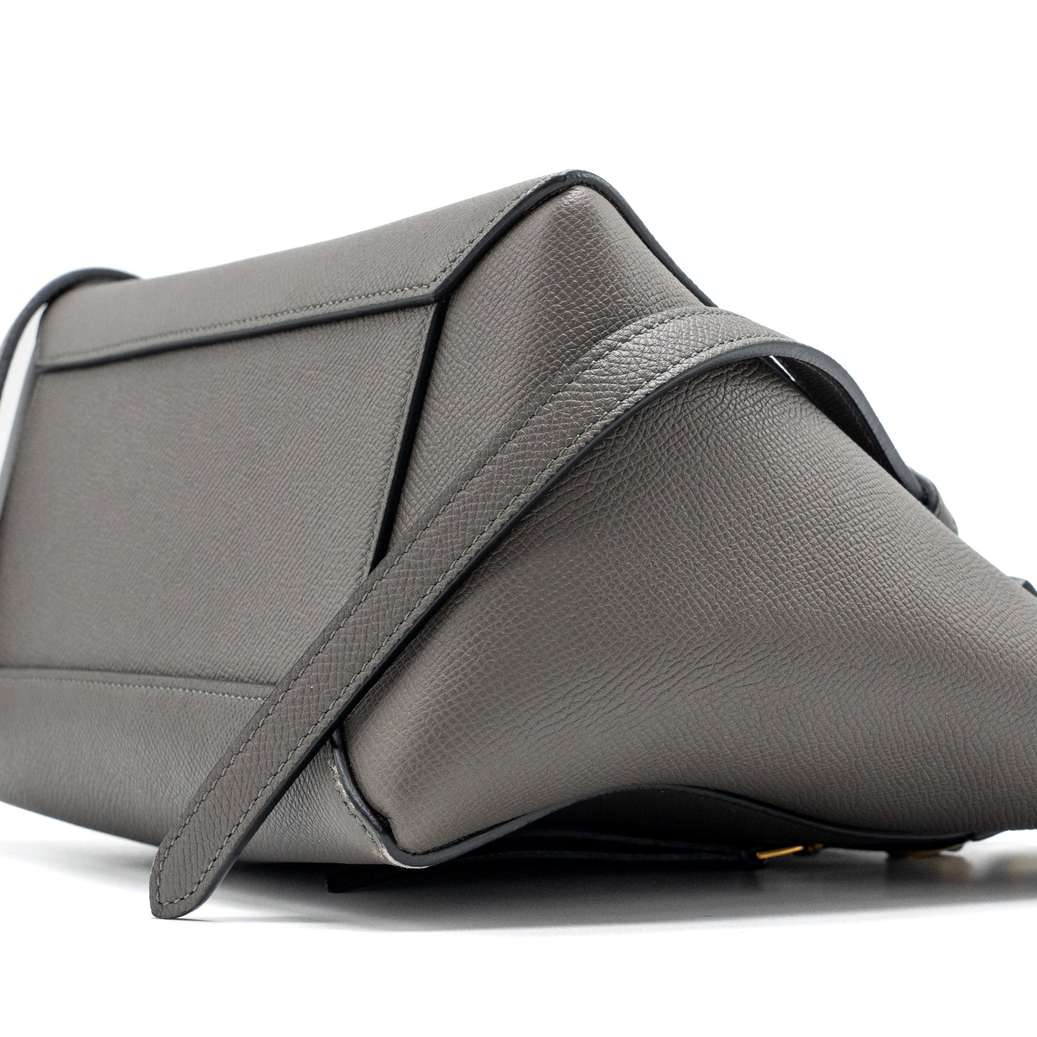 CELINE MICRO BELT BAG GRAINED CALFSKIN GREY GHW