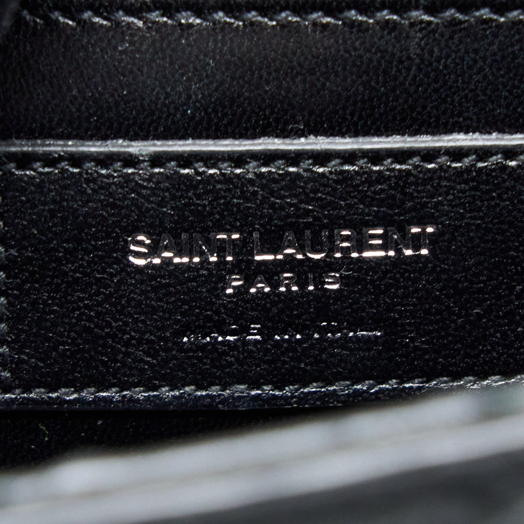 SAINT LAURENT SMALL KATE PYTHON EMBOSSED CALFSKIN BLACK SHW