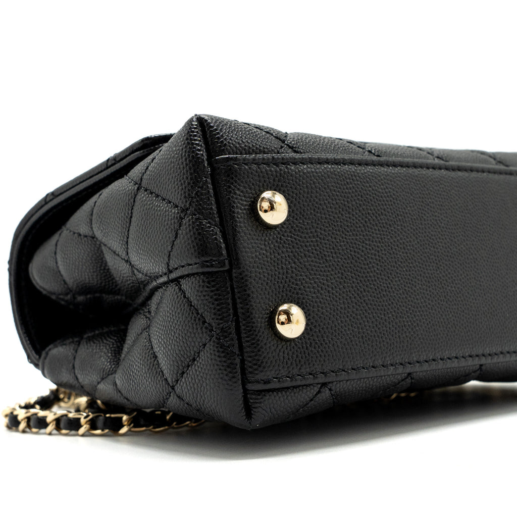 CHANEL COCO HANDLE EXTRA MINI CAVIAR BLACK LGHW(MICROCHIP)