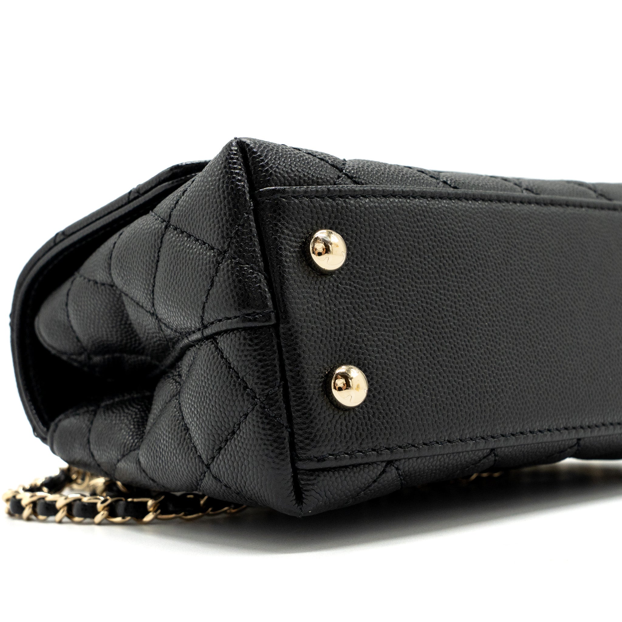 CHANEL COCO HANDLE EXTRA MINI CAVIAR BLACK LGHW(MICROCHIP)