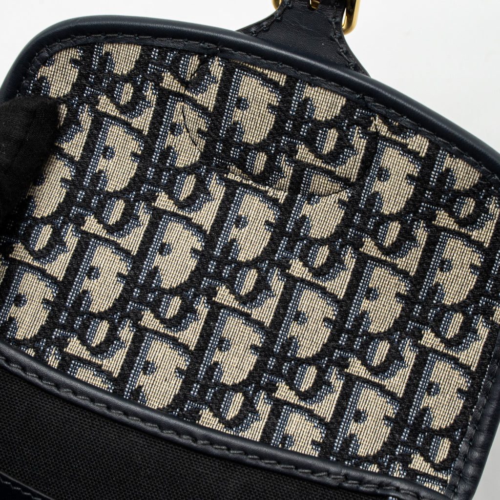 DIOR SMALL DIOR BOBBY BAG OBLIQUE JACQUARD BLUE/MULTICOLOUR GHW