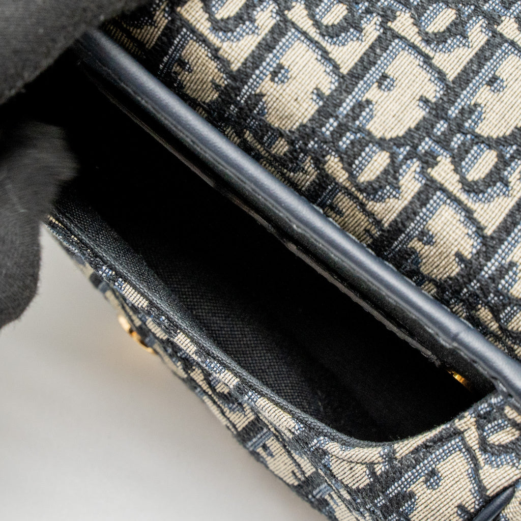 DIOR SMALL DIOR BOBBY BAG OBLIQUE JACQUARD BLUE/MULTICOLOUR GHW