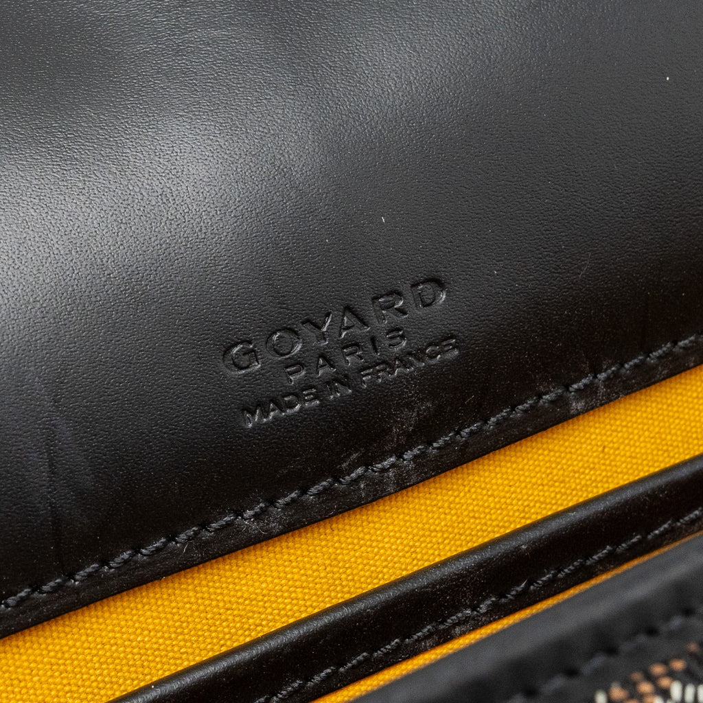 GOYARD BELVEDERE PM MESSENGER BAG GOYARDLINE CANVAS / CALFSKIN BLACK SHW